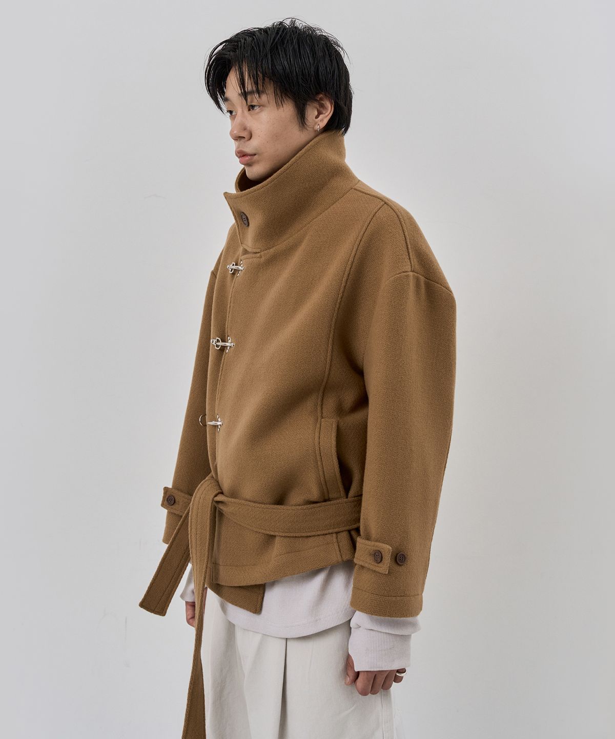 누아클레(NUAKLE) (m) 루프 미디 울 코트_카멜