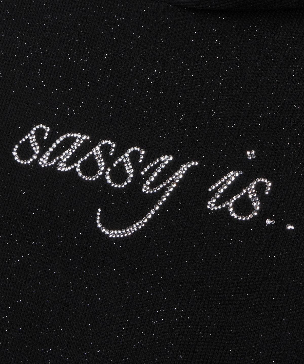 유얼쎄시(YOUR SASSY) Twinkle Slit Sleeve Hoodie Tee (BLACK)