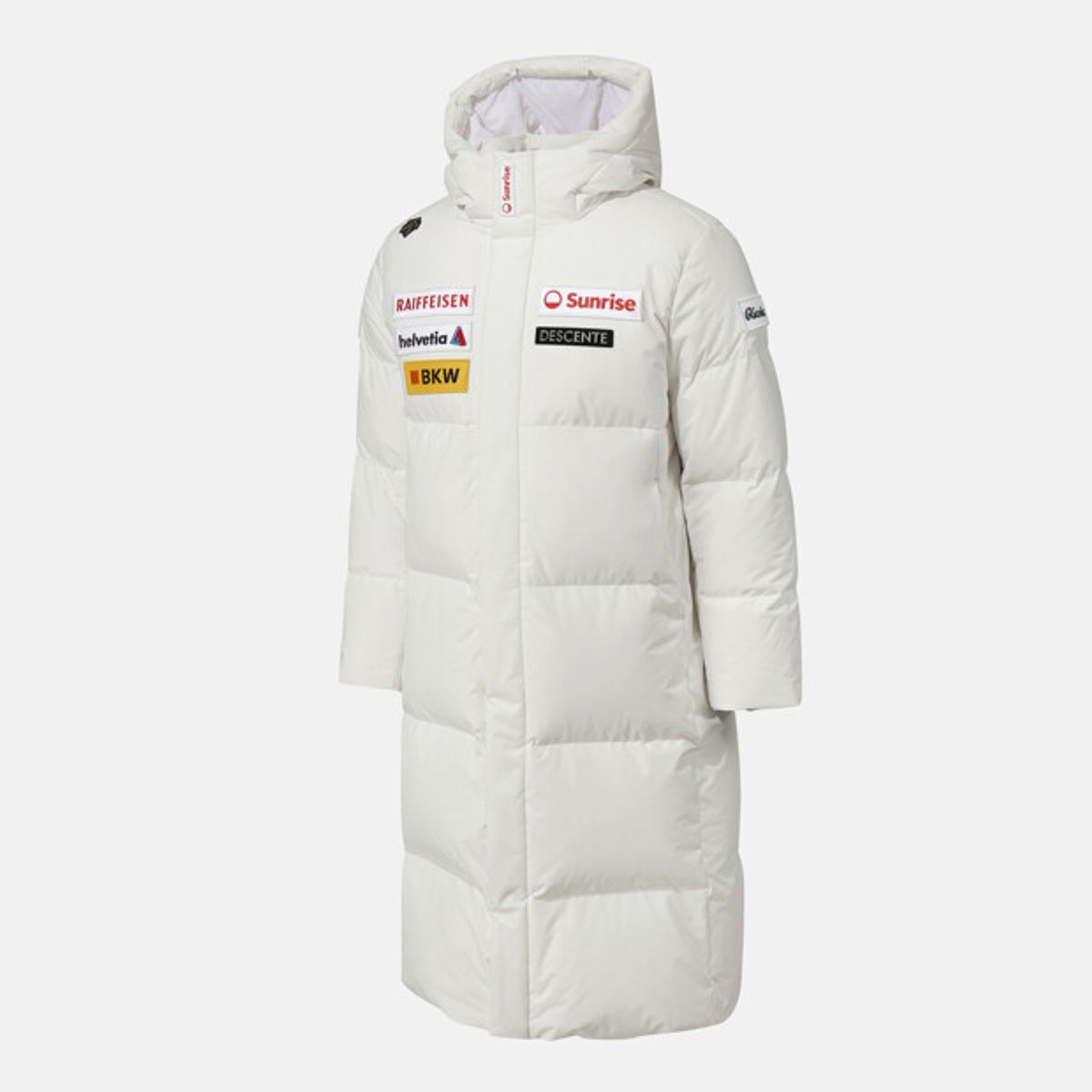 데상트(DESCENTE) 스위스 스키 롱 유러피언 구스 다운 자켓 화이트 SQ421SDJN1