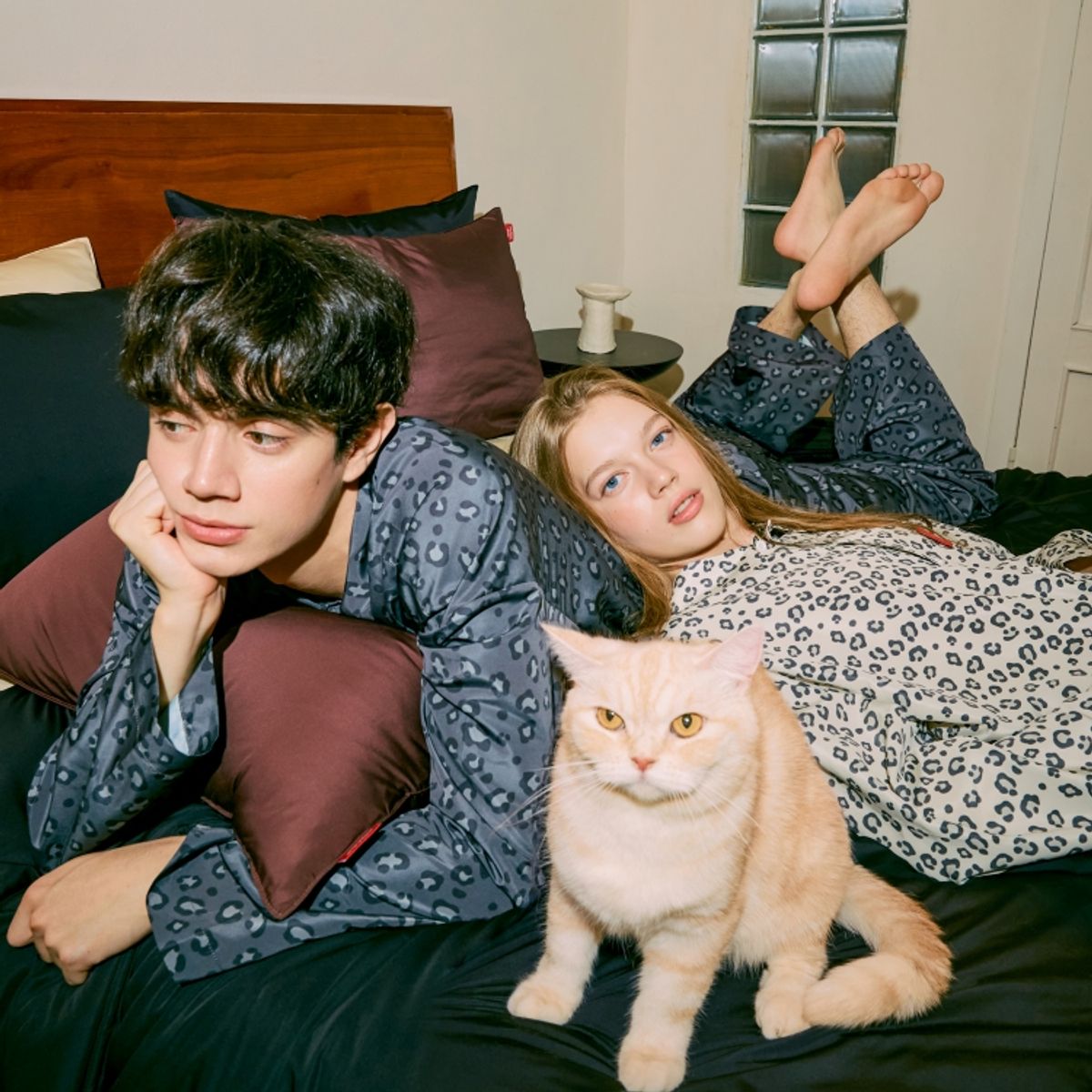 댄스온더플로어(DANCEONTHEFLOOR) furless Leopard pajamas 퍼리스 레오파드 파자마 (Charcoal)