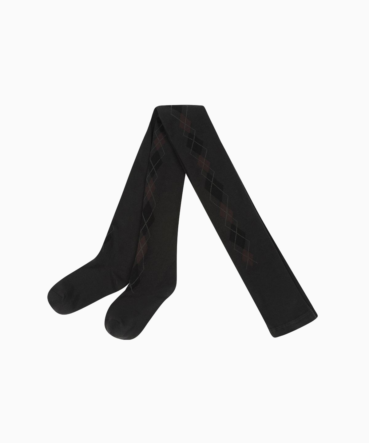 오헤시오(OHESHIO) ARGYLE PATTERN TIGHTS, DEEP CHARCOAL