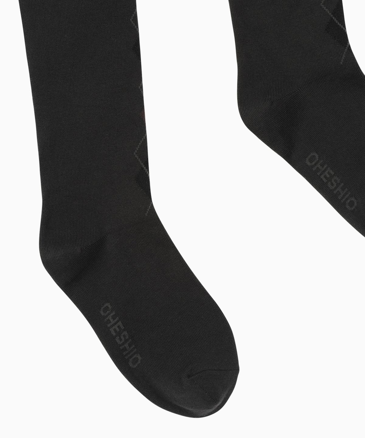 오헤시오(OHESHIO) ARGYLE PATTERN TIGHTS, DEEP CHARCOAL