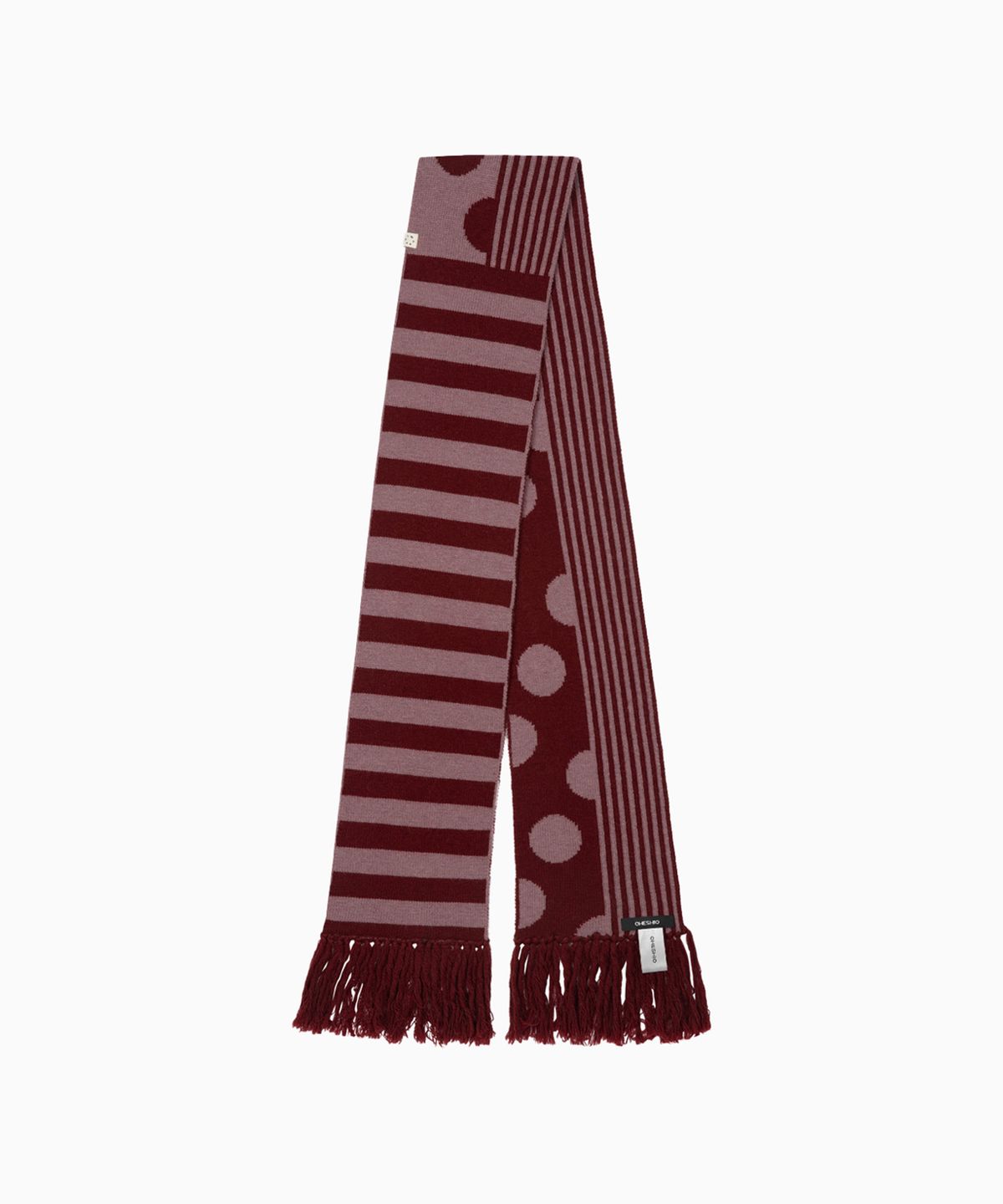 오헤시오(OHESHIO) DOT STRIPE MUFFLER, PINK