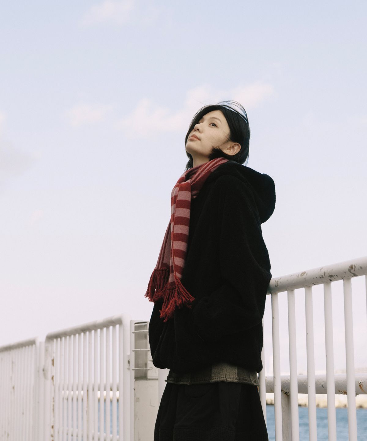 오헤시오(OHESHIO) DOT STRIPE MUFFLER, PINK