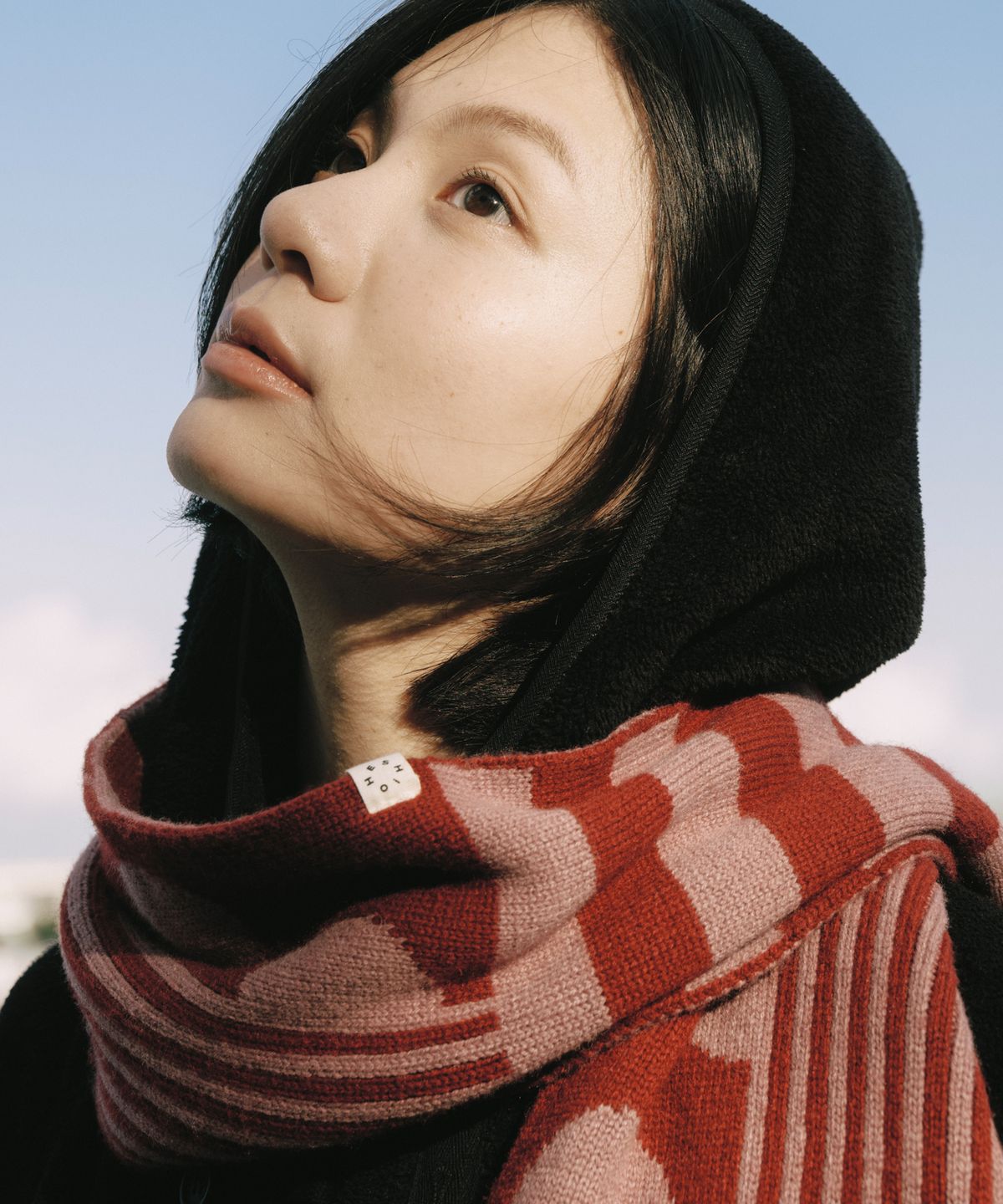 오헤시오(OHESHIO) DOT STRIPE MUFFLER, PINK