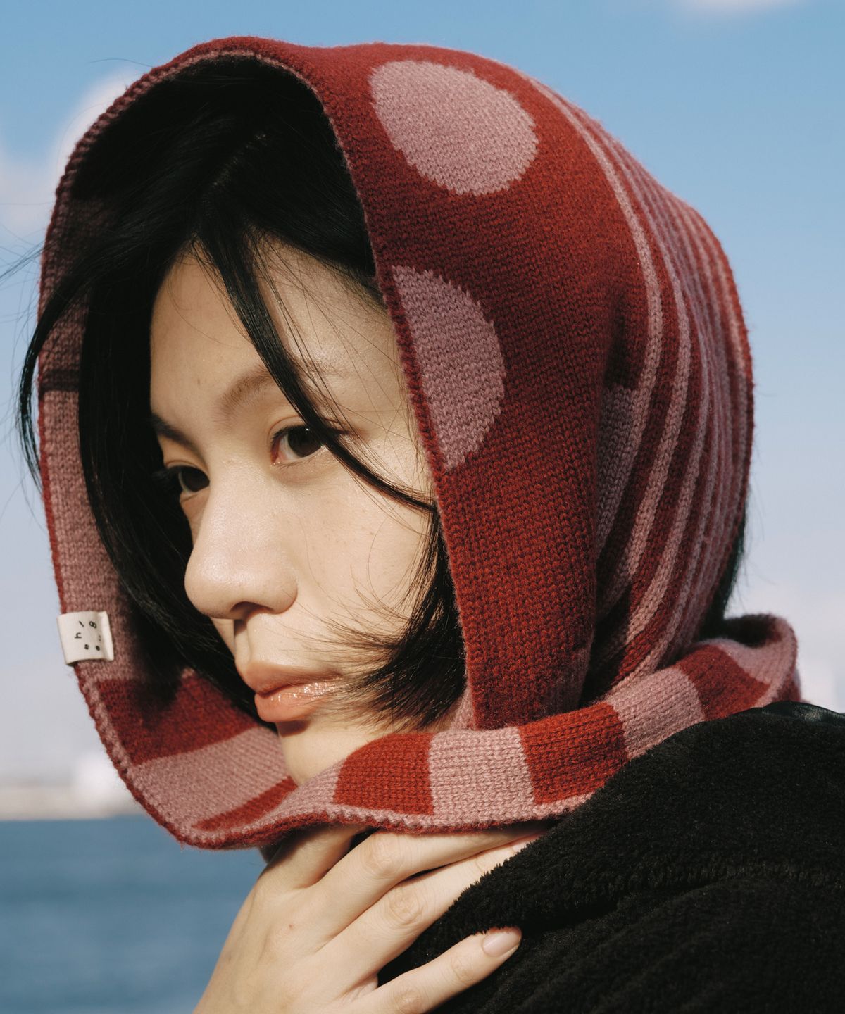 오헤시오(OHESHIO) DOT STRIPE MUFFLER, PINK