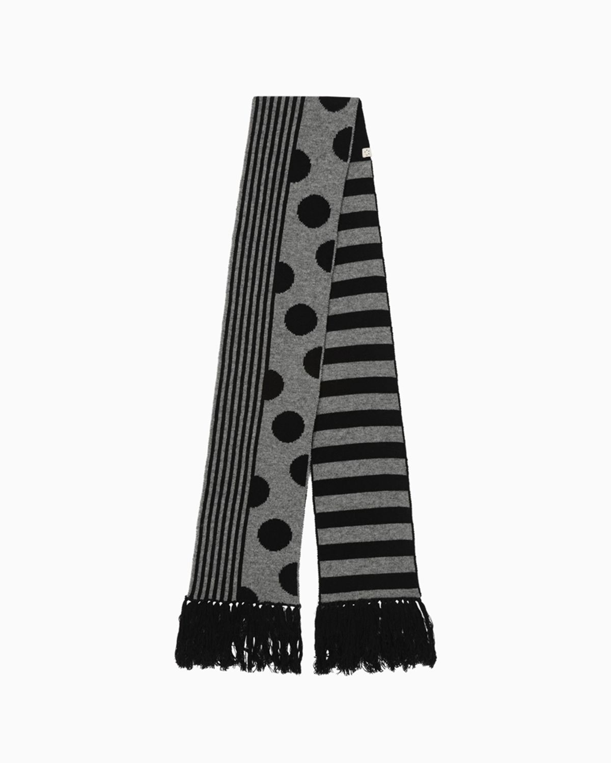 오헤시오(OHESHIO) DOT STRIPE MUFFLER, CHARCOAL