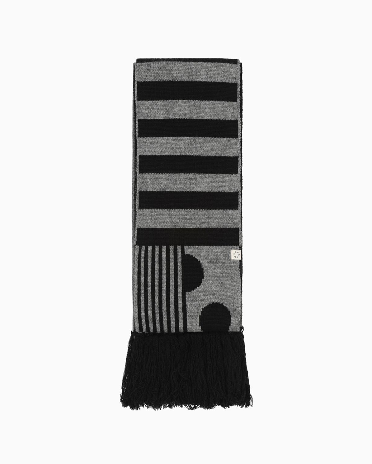 오헤시오(OHESHIO) DOT STRIPE MUFFLER, CHARCOAL