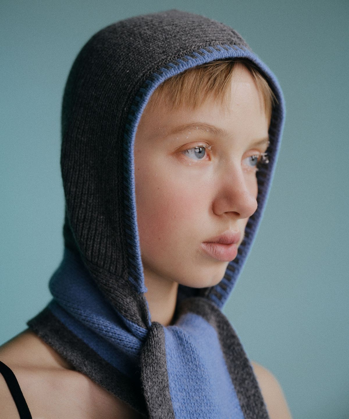 엔오르(EN OR) JACQUARD HOODED MUFFLER - GREY