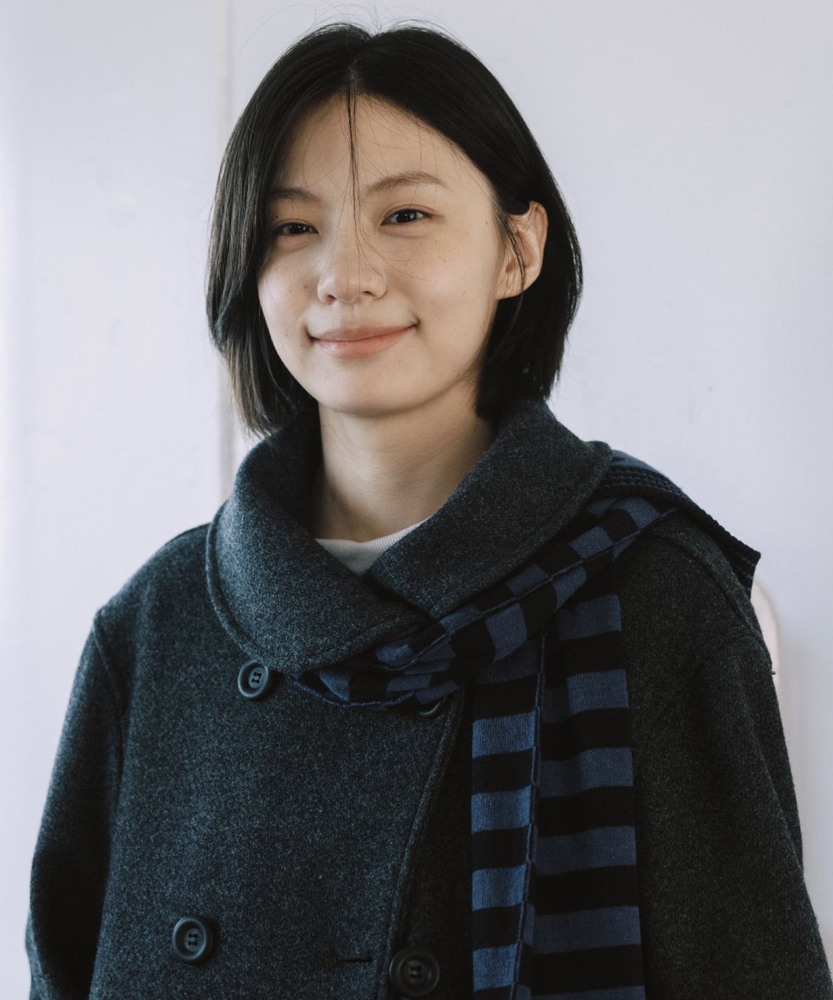 오헤시오(OHESHIO) DOT HOODED MUFFLER, NAVY
