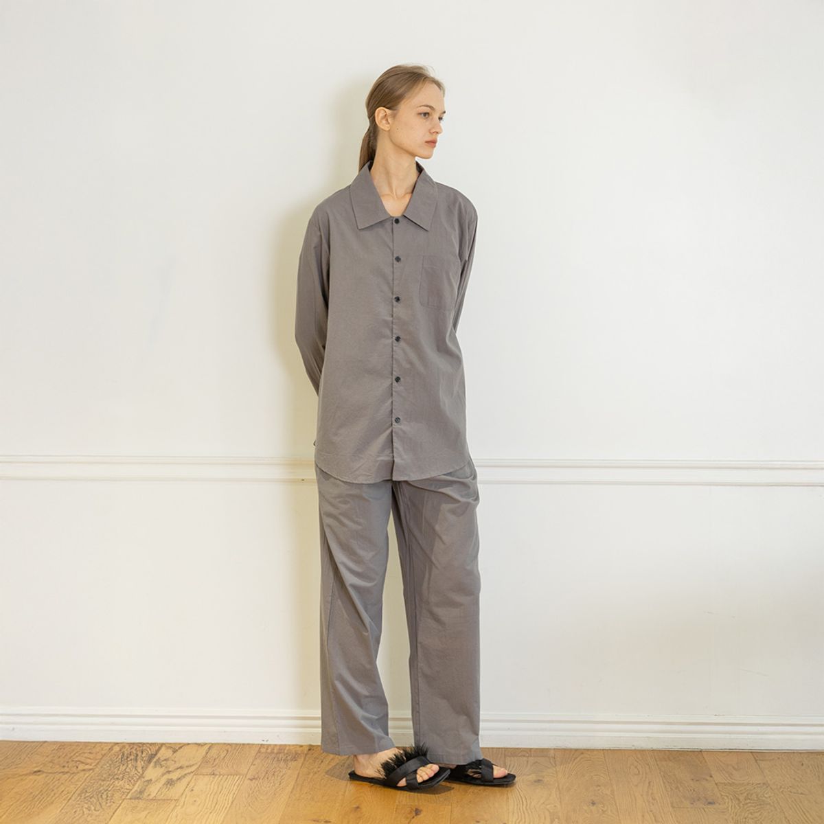 멜라니조이(MELANIE JOY) MJ_Starry sky gray two piece pajamas