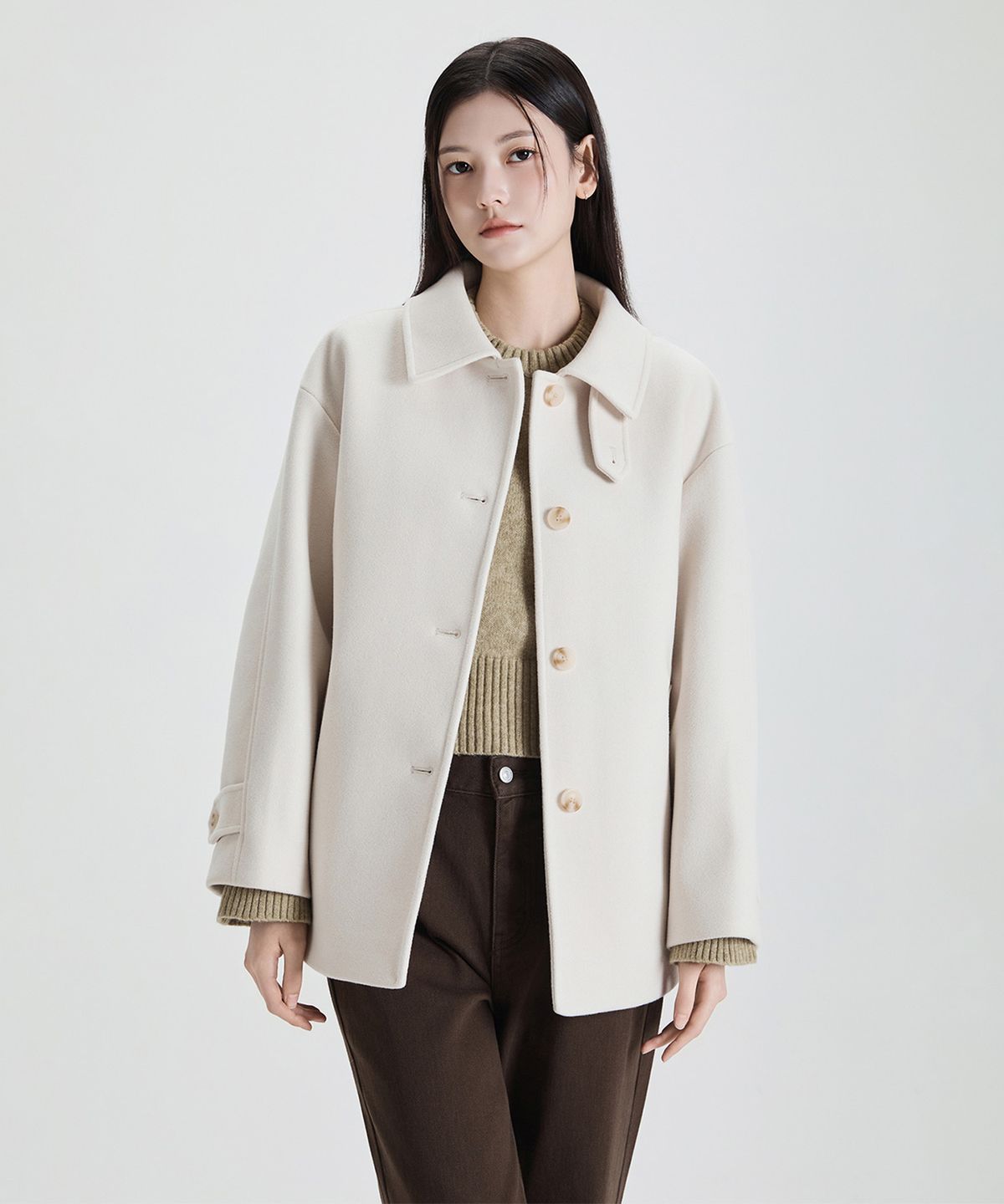 미쏘(MIXXO) 스탠카라 하프코트_MIWJHG12PB