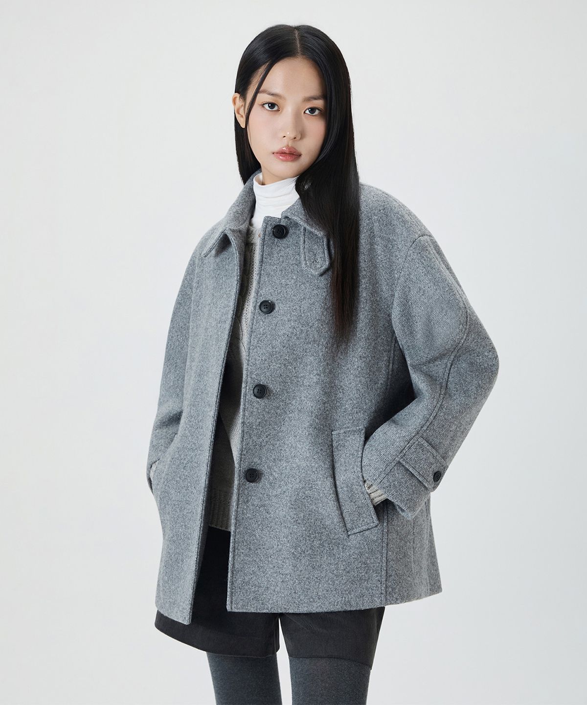 미쏘(MIXXO) 스탠카라 하프코트_MIWJHG12PB