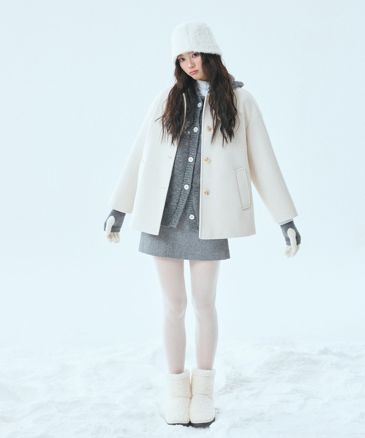 미쏘(MIXXO) 스탠카라 하프코트_MIWJHG12PB