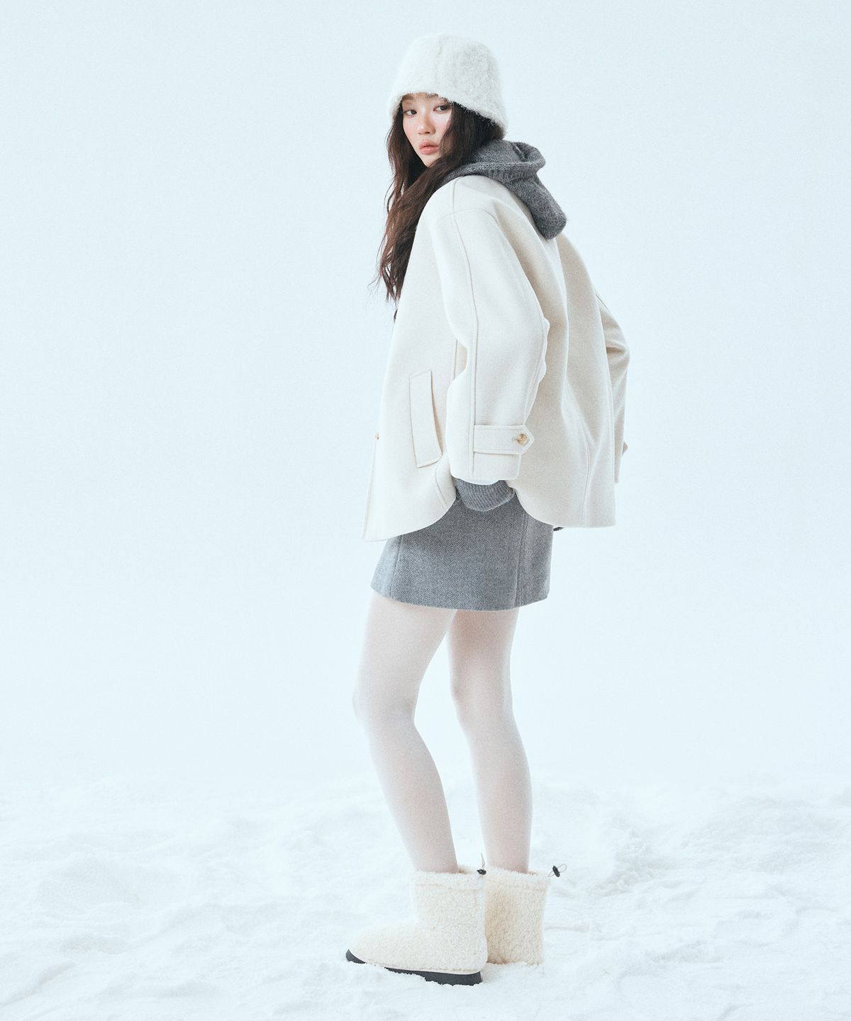 미쏘(MIXXO) 스탠카라 하프코트_MIWJHG12PB