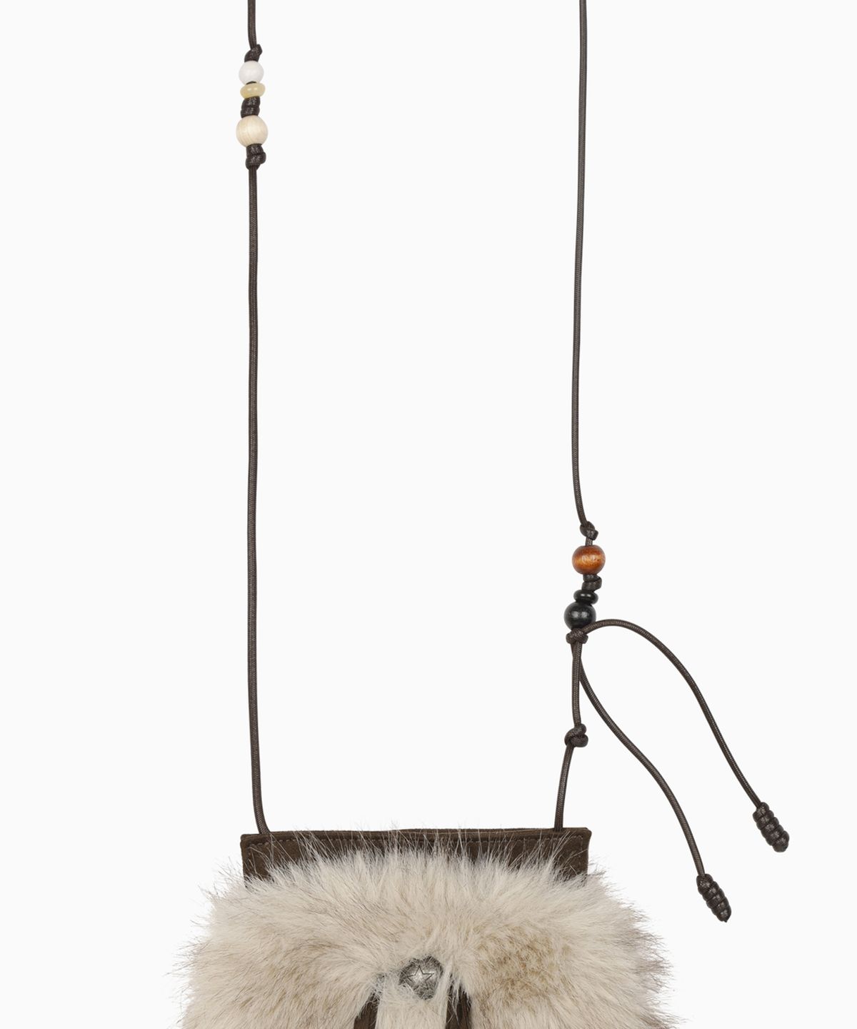 오헤시오(OHESHIO) BEADS FUR MINI BAG, BEIGE