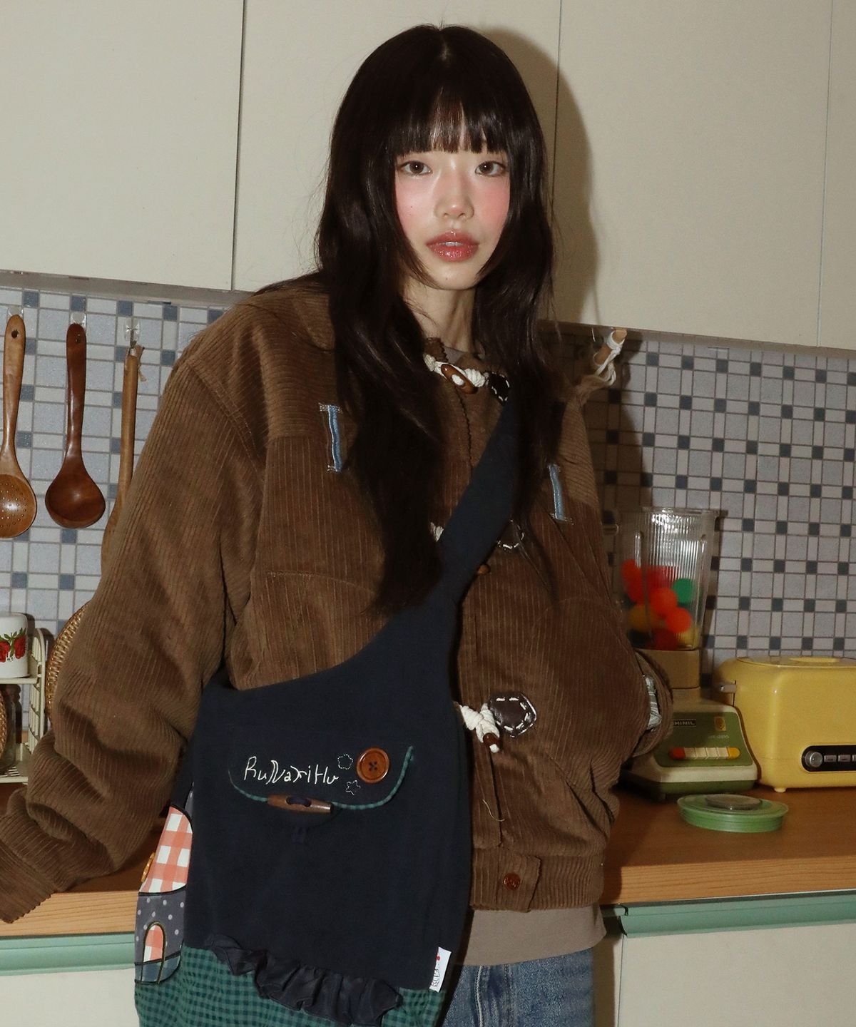 루나키후(RuNaKi'Hu') WXJ024 포카포카 코듀로이 뽀글이 자켓 (BROWN)