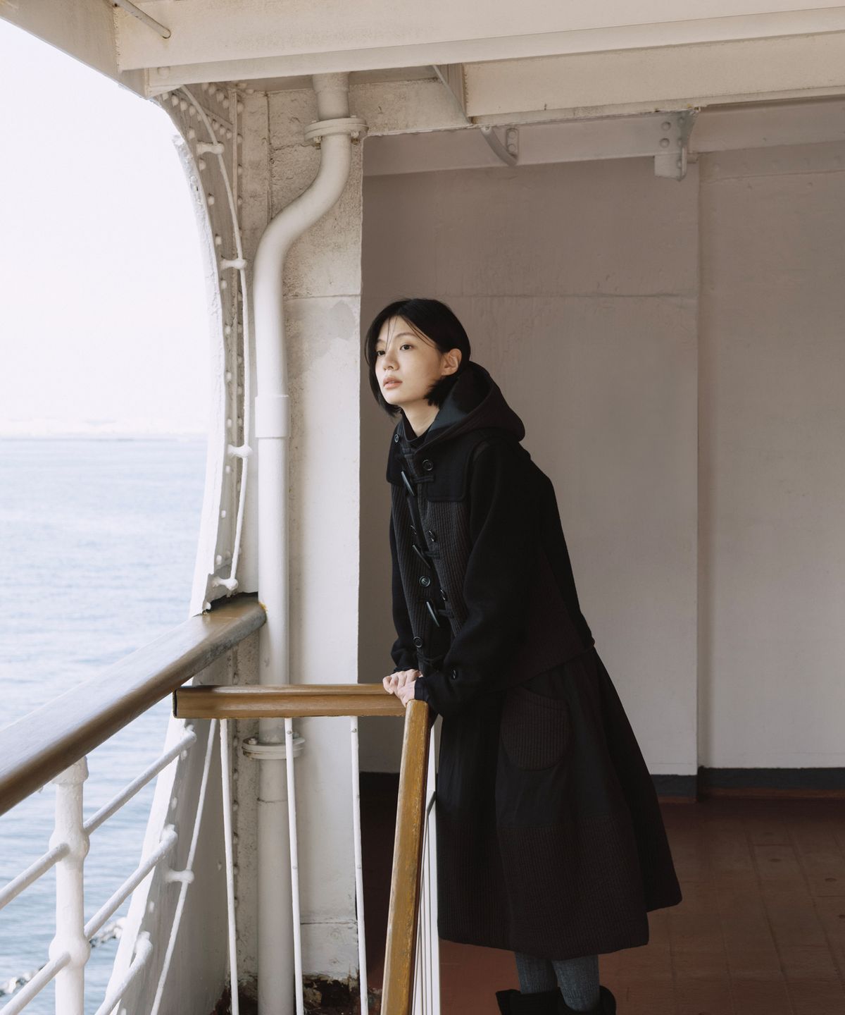 오헤시오(OHESHIO) PADDED BANDING POCKET SKIRT, BLACK