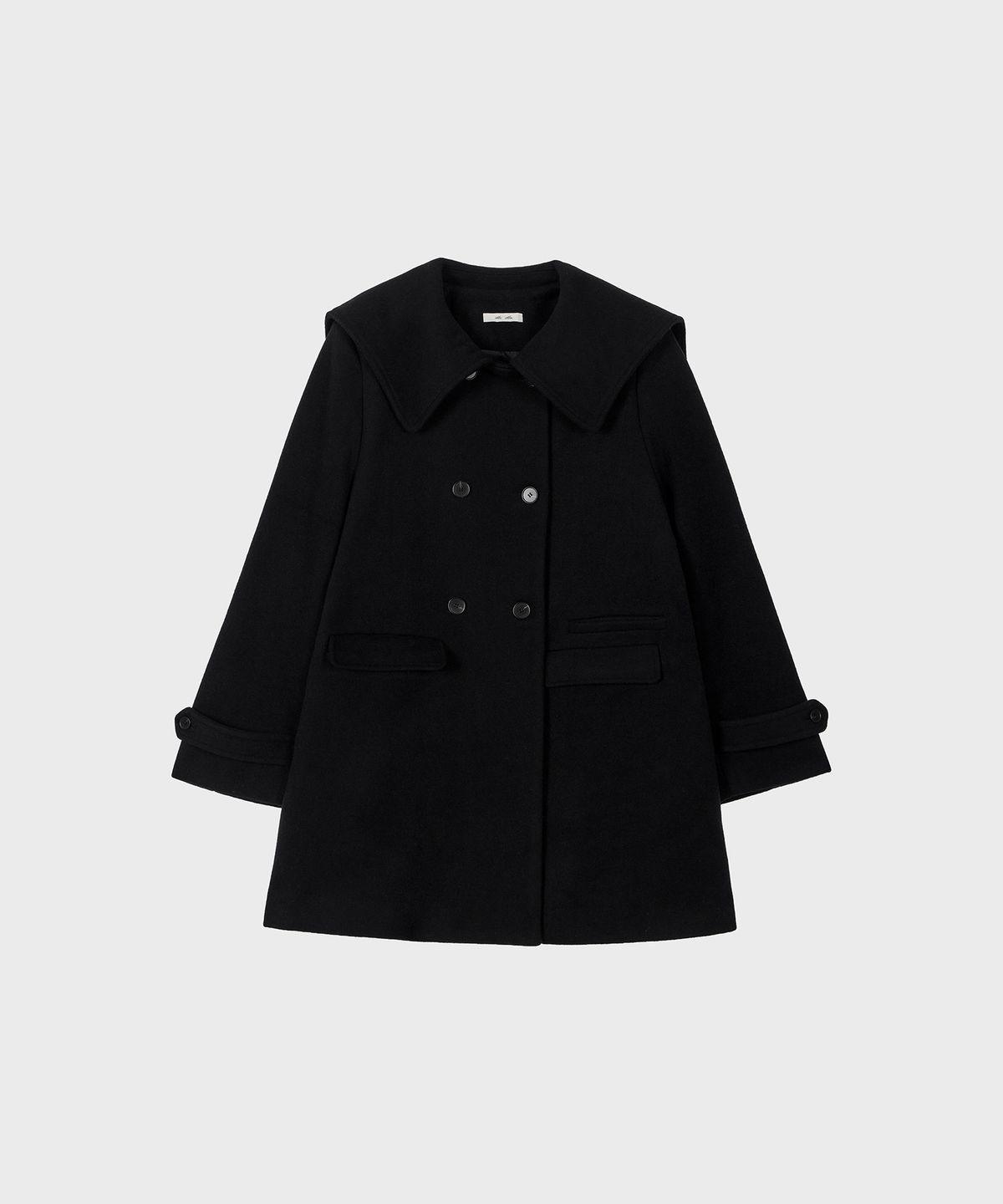 알키알카(ALKI ALKA) Sailor Half Coat (Black)