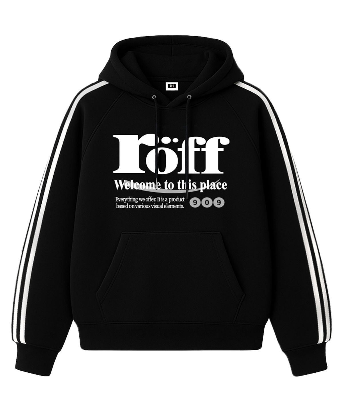 랜덤오프(RANDOMOFF) RÖFF TYPE PLAY TRACK OVER FIT HOODIE (3color)