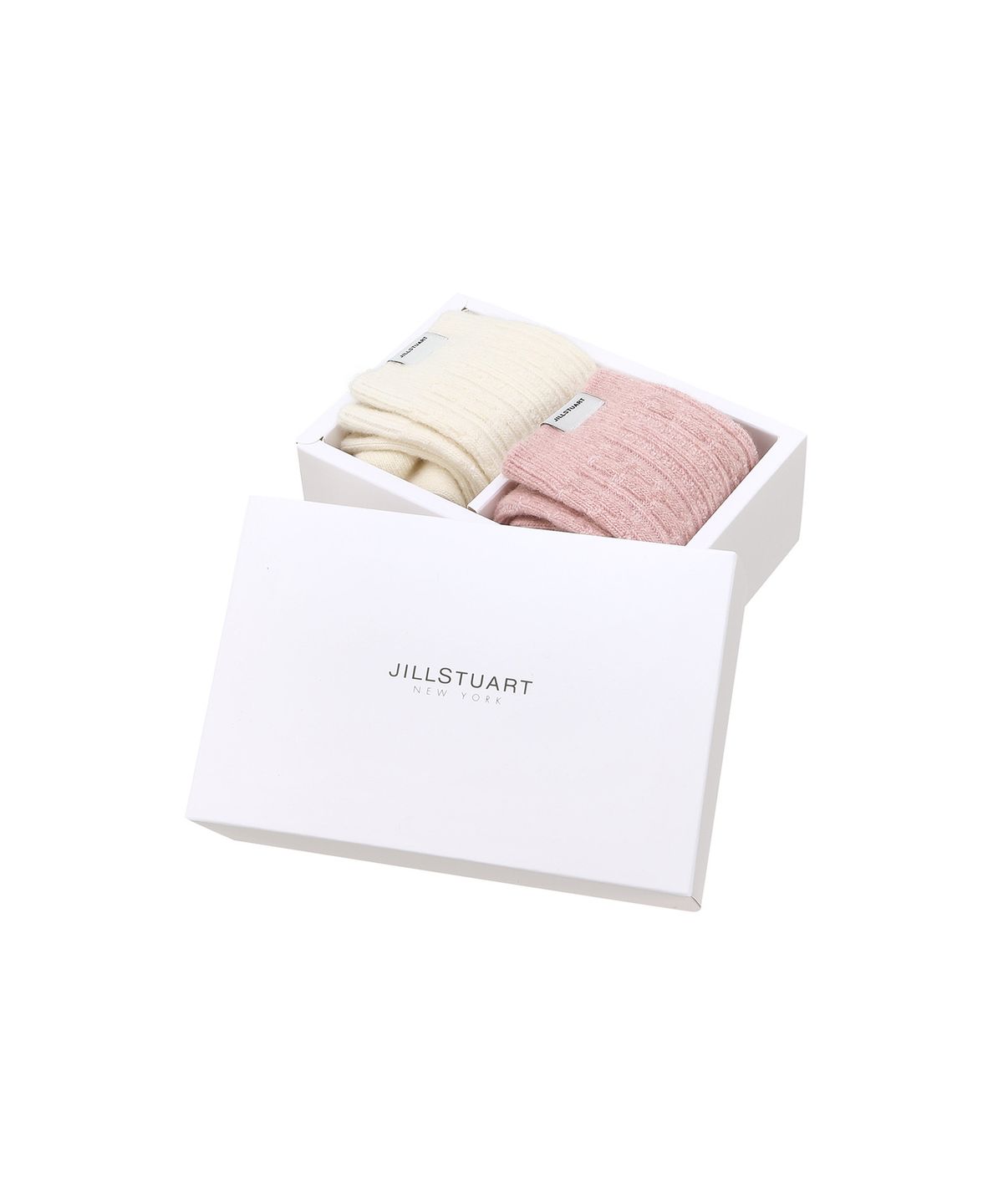 질스튜어트액세서리(JILLSTUART ACC) [선물박스포장] 여성 로고라벨 꽈배기 울혼방 장목양말 2종세트 2color