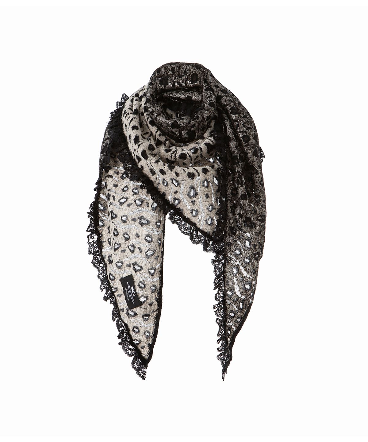 스퀘어라인(SQUARELINE) Lace Fleece Shawl Muffler_ Leopard