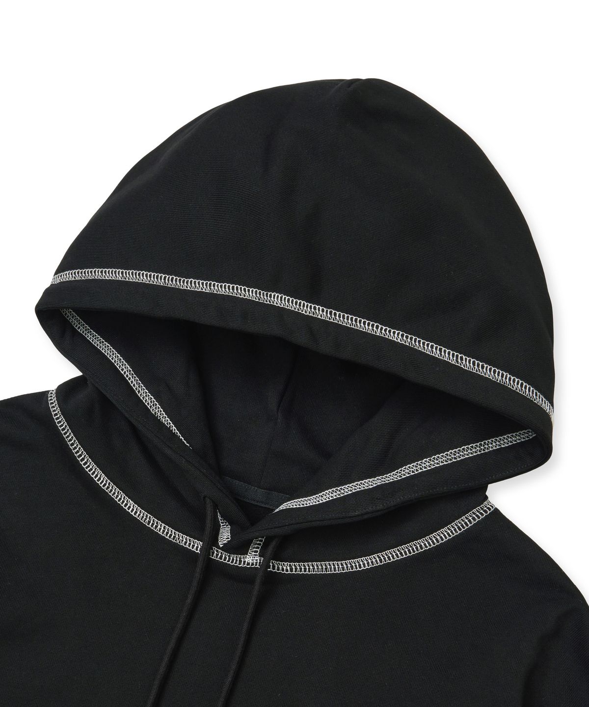 브라운브레스(BROWNBREATH) TAG APPLIQUE HOODIE - BLACK