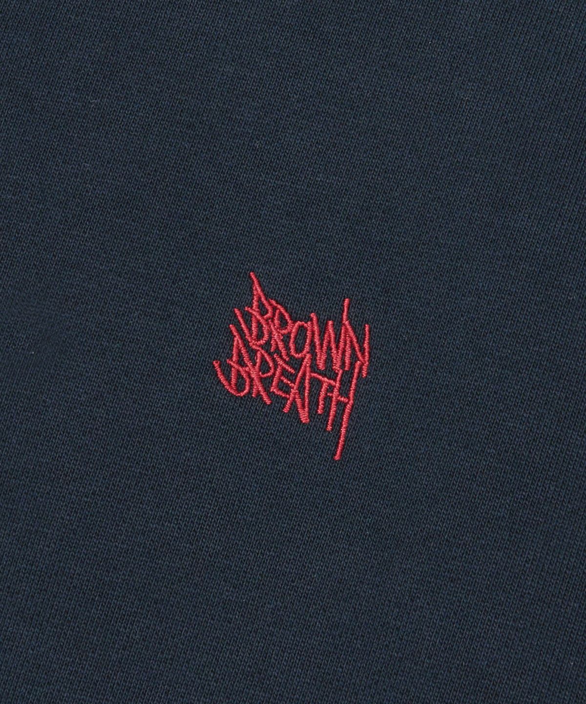 브라운브레스(BROWNBREATH) TAG APPLIQUE HOODIE - NAVY