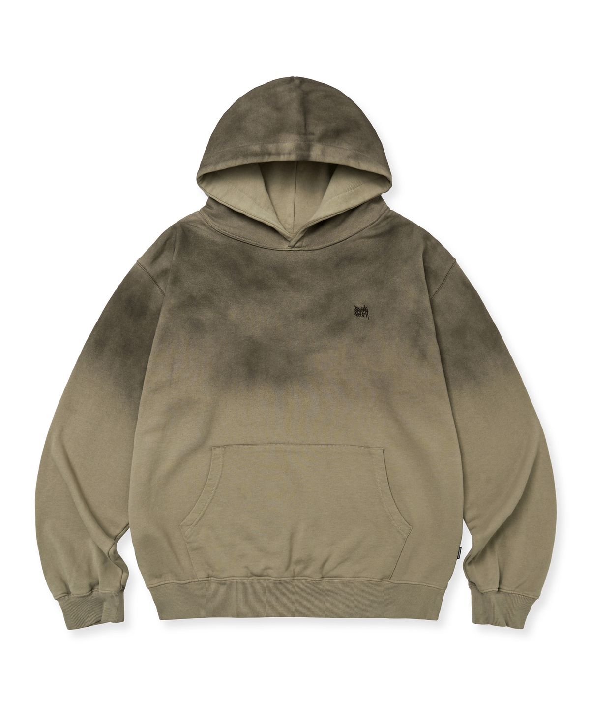 브라운브레스(BROWNBREATH) TAG GRADATION WASHED HOODIE - BEIGE