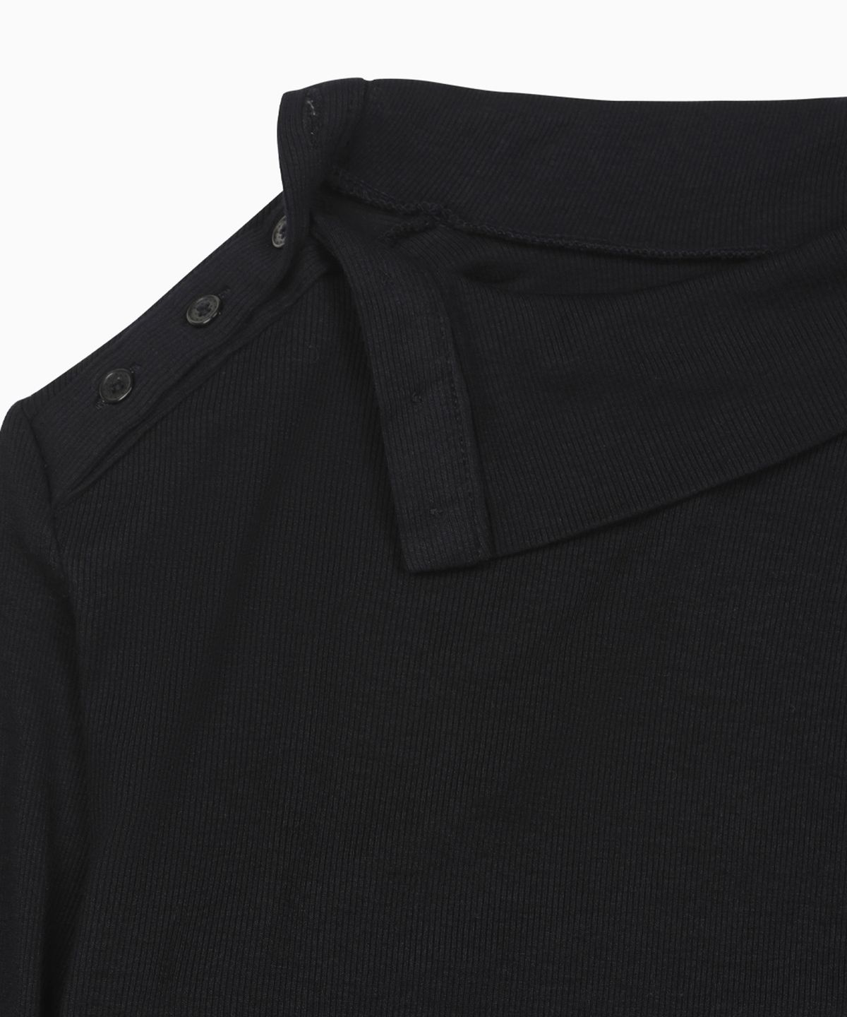 오헤시오(OHESHIO) TWO-WAY BUTTON TURTLENECK T-SHIRT, NAVY