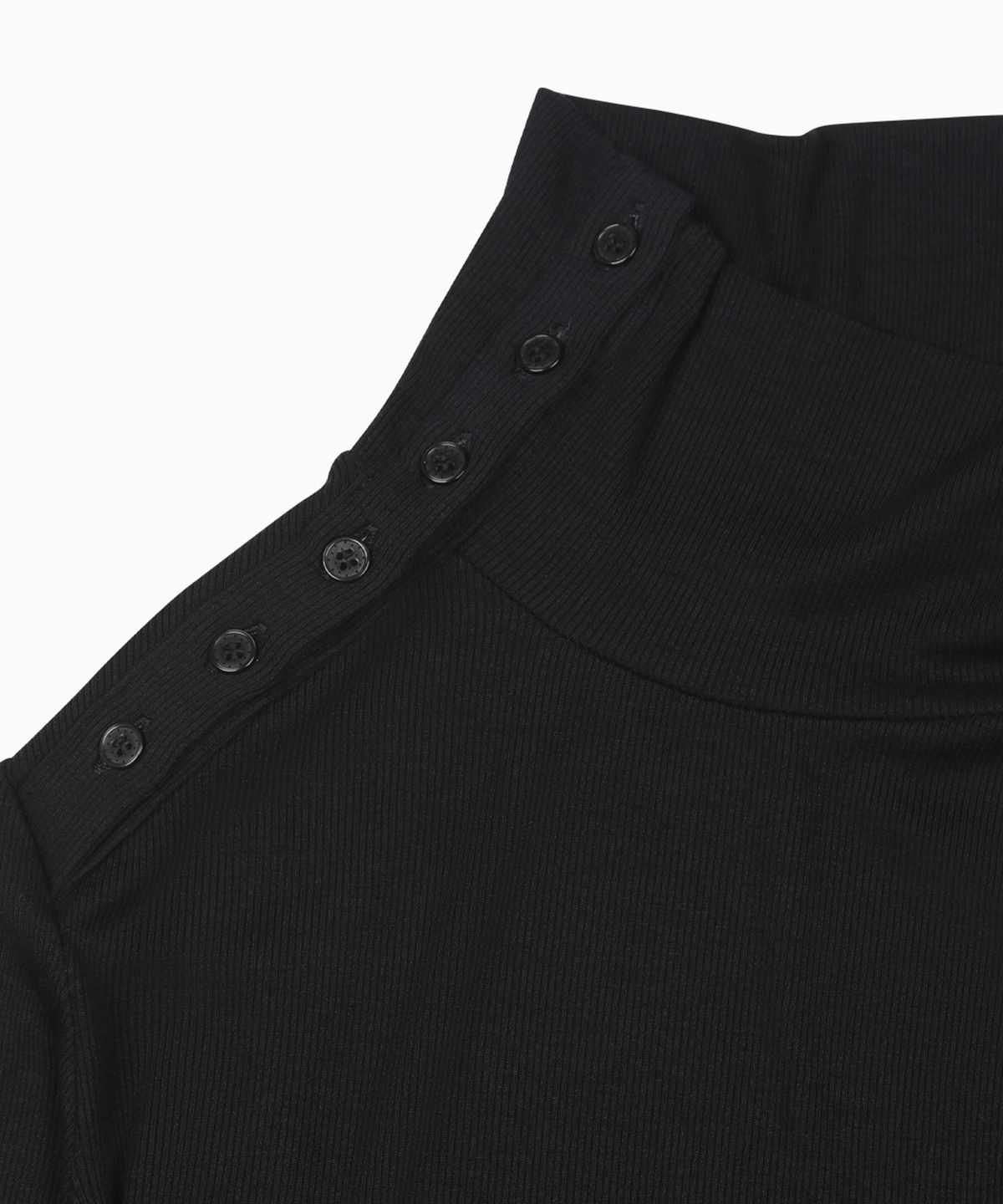 오헤시오(OHESHIO) TWO-WAY BUTTON TURTLENECK T-SHIRT, NAVY