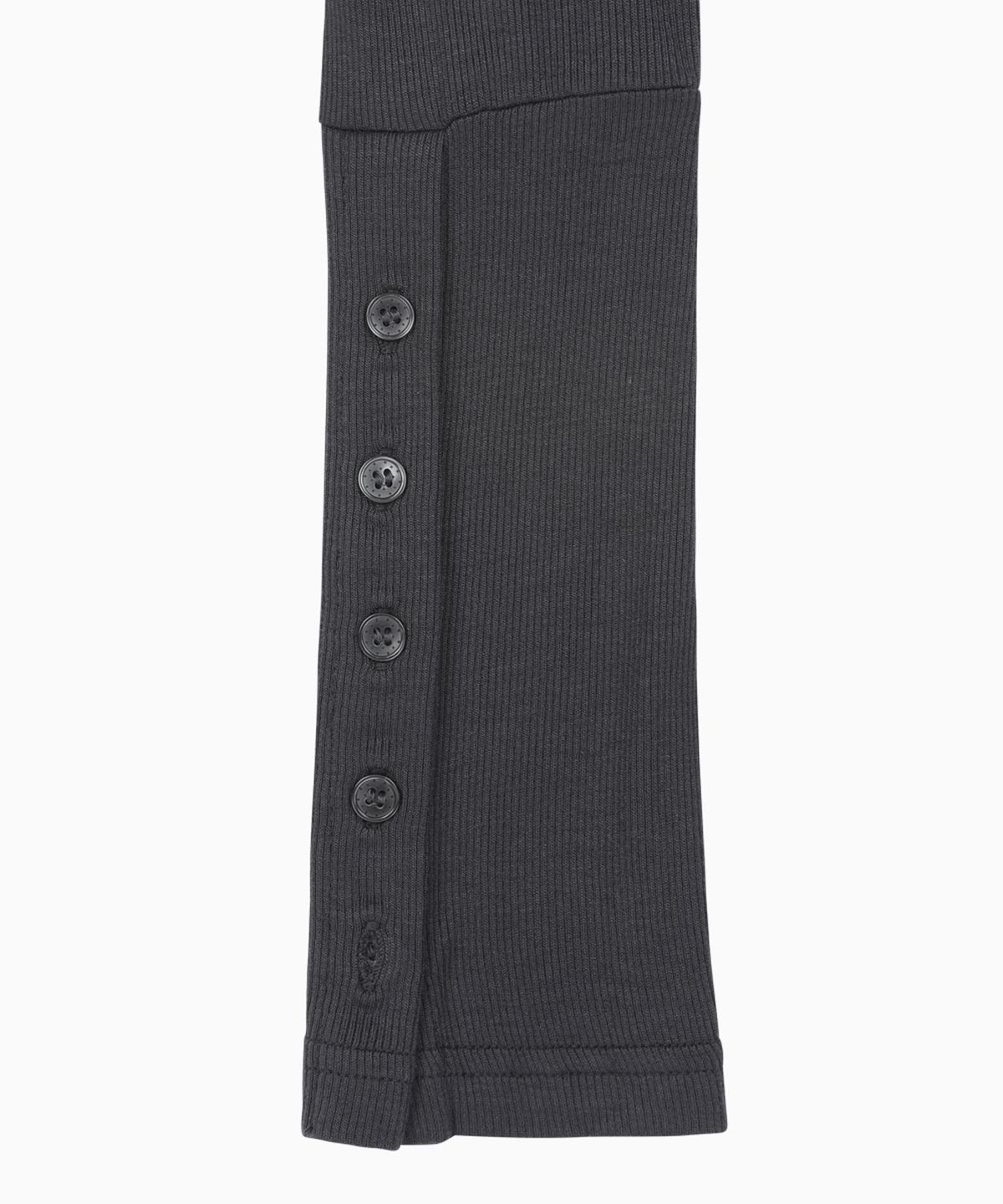 오헤시오(OHESHIO) TWO-WAY BUTTON TURTLENECK T-SHIRT, CHARCOAL