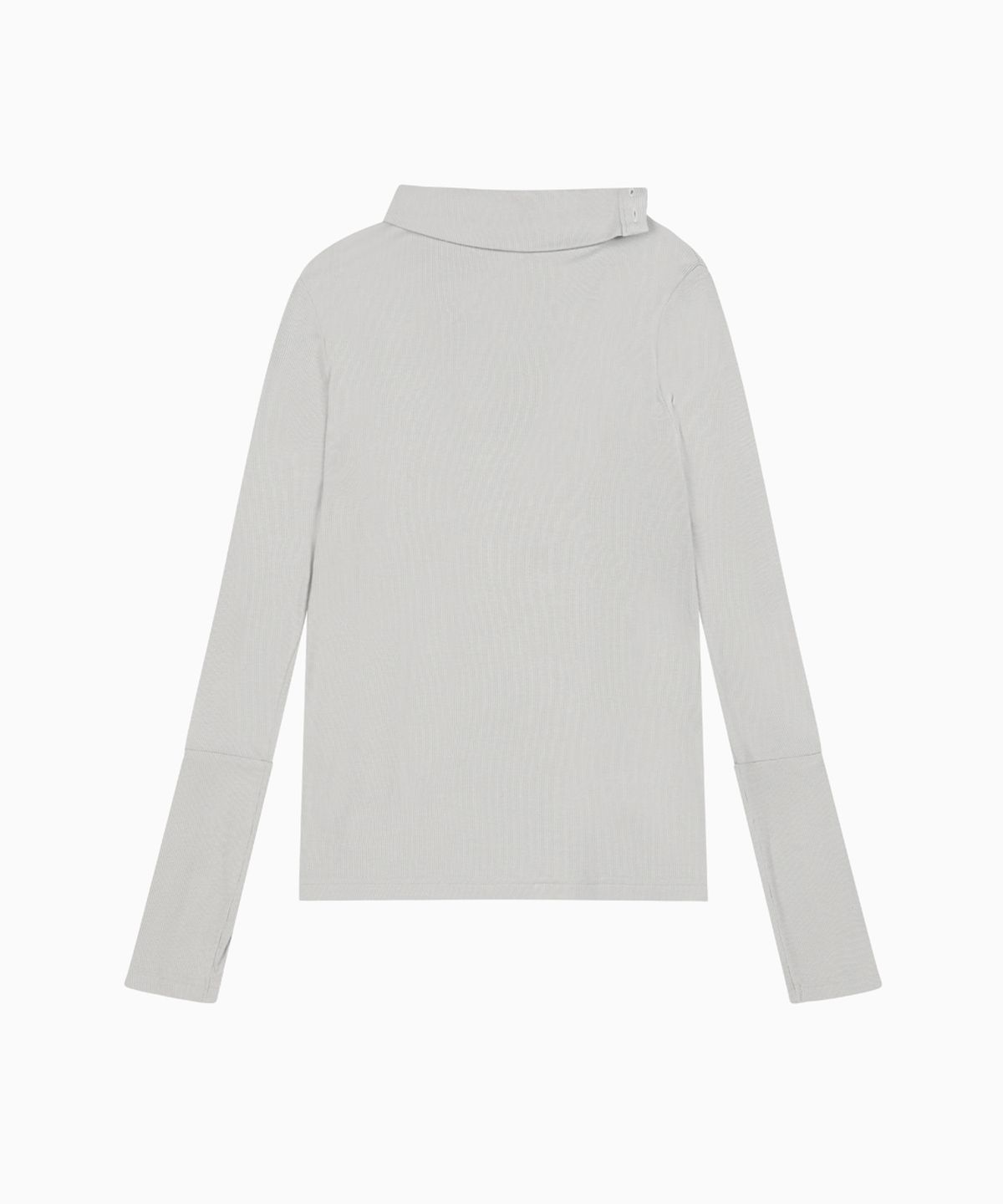 오헤시오(OHESHIO) TWO-WAY BUTTON TURTLENECK T-SHIRT, LIGHT GRAY