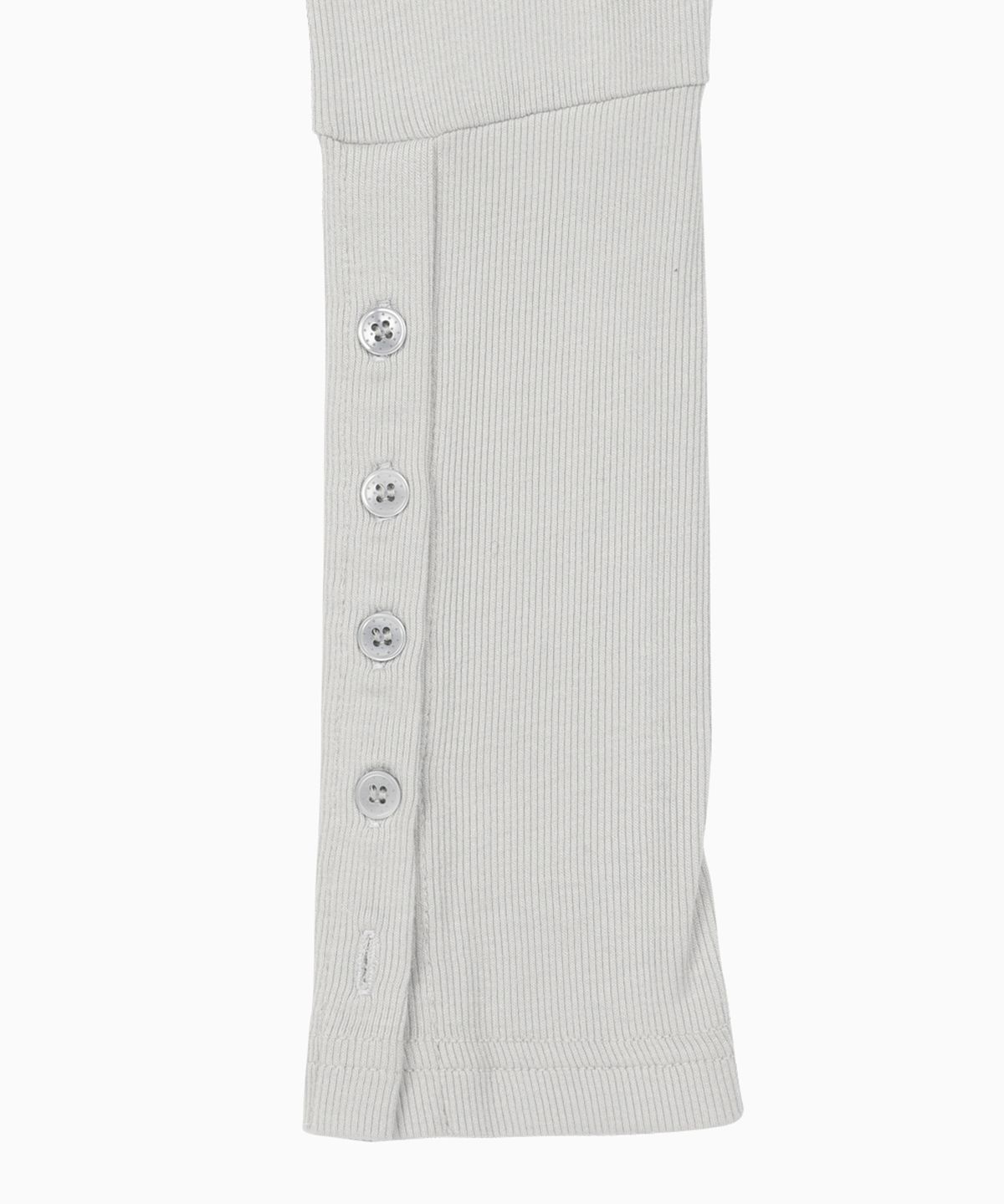 오헤시오(OHESHIO) TWO-WAY BUTTON TURTLENECK T-SHIRT, LIGHT GRAY