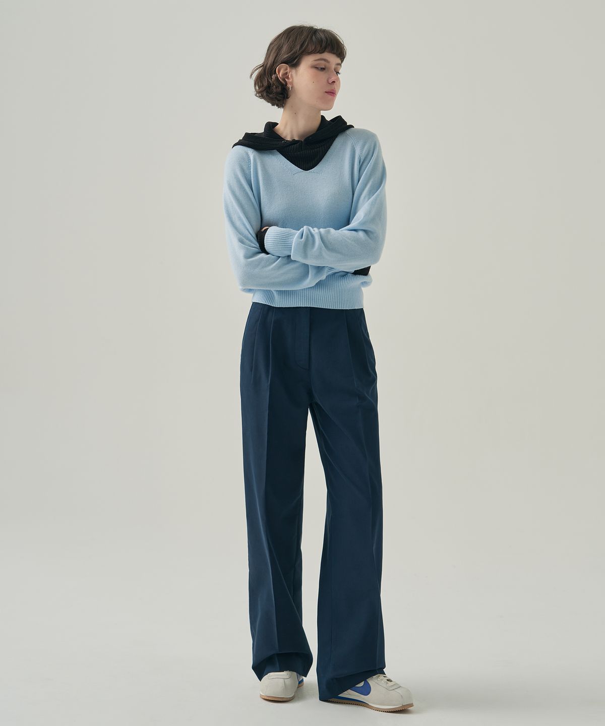 드로우핏 우먼(DRAWFIT WOMEN) 투 턱 와이드 치노 팬츠 [BEIGE]