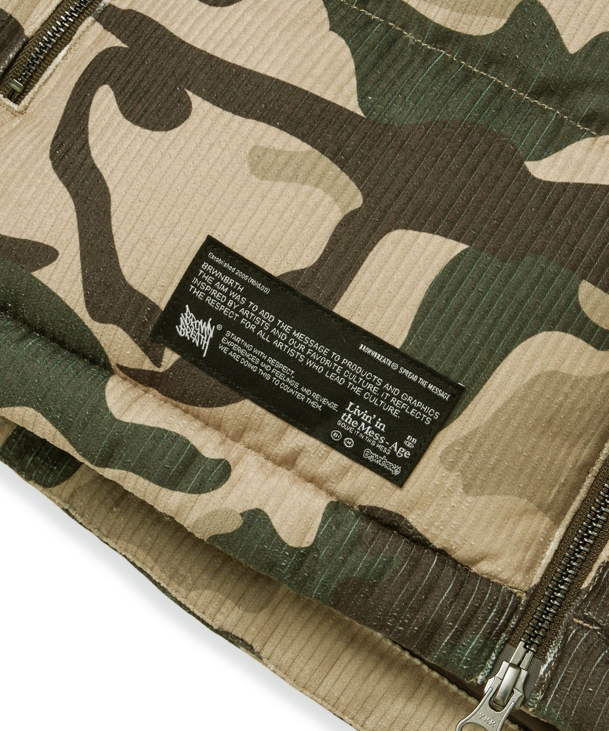 브라운브레스(BROWNBREATH) TAG CORDUROY CAMOUFLAGE VEST - KHAKI