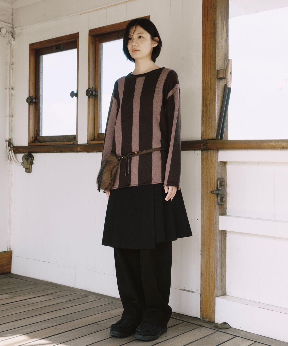 오헤시오(OHESHIO) VINTAGE STRIPE KNIT, PINK