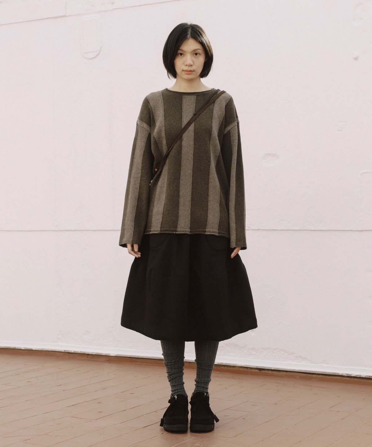 오헤시오(OHESHIO) VINTAGE STRIPE KNIT, BEIGE