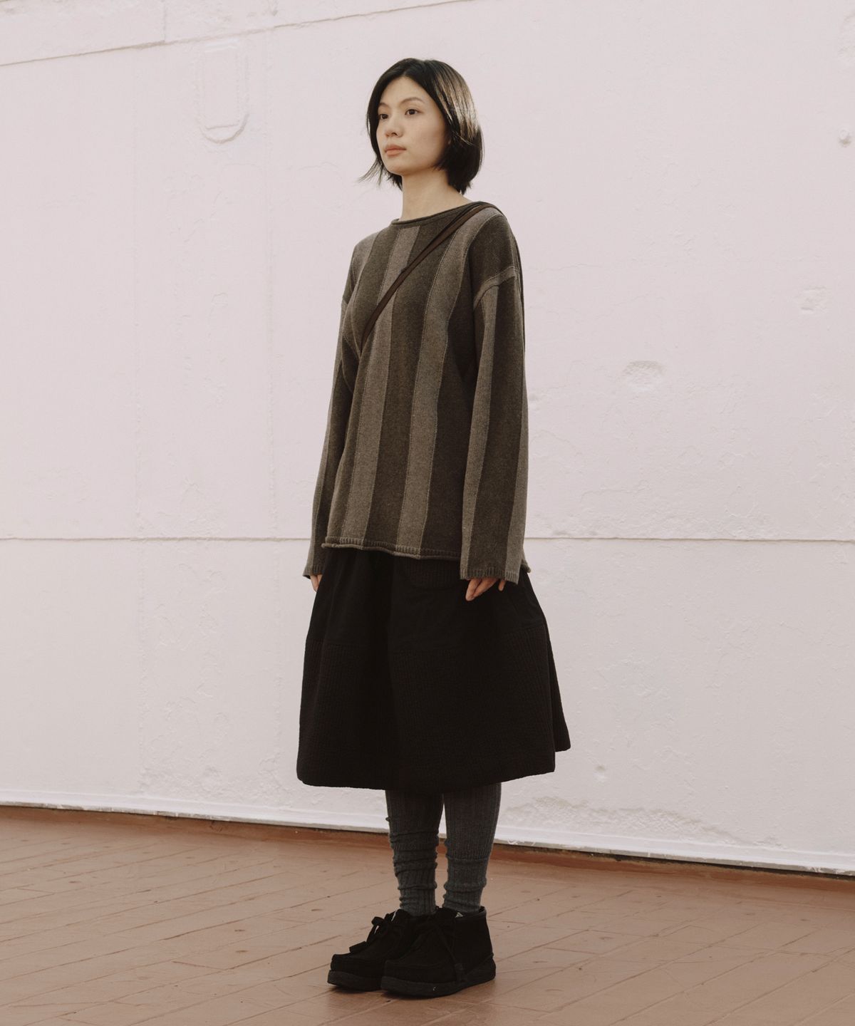 오헤시오(OHESHIO) VINTAGE STRIPE KNIT, BEIGE