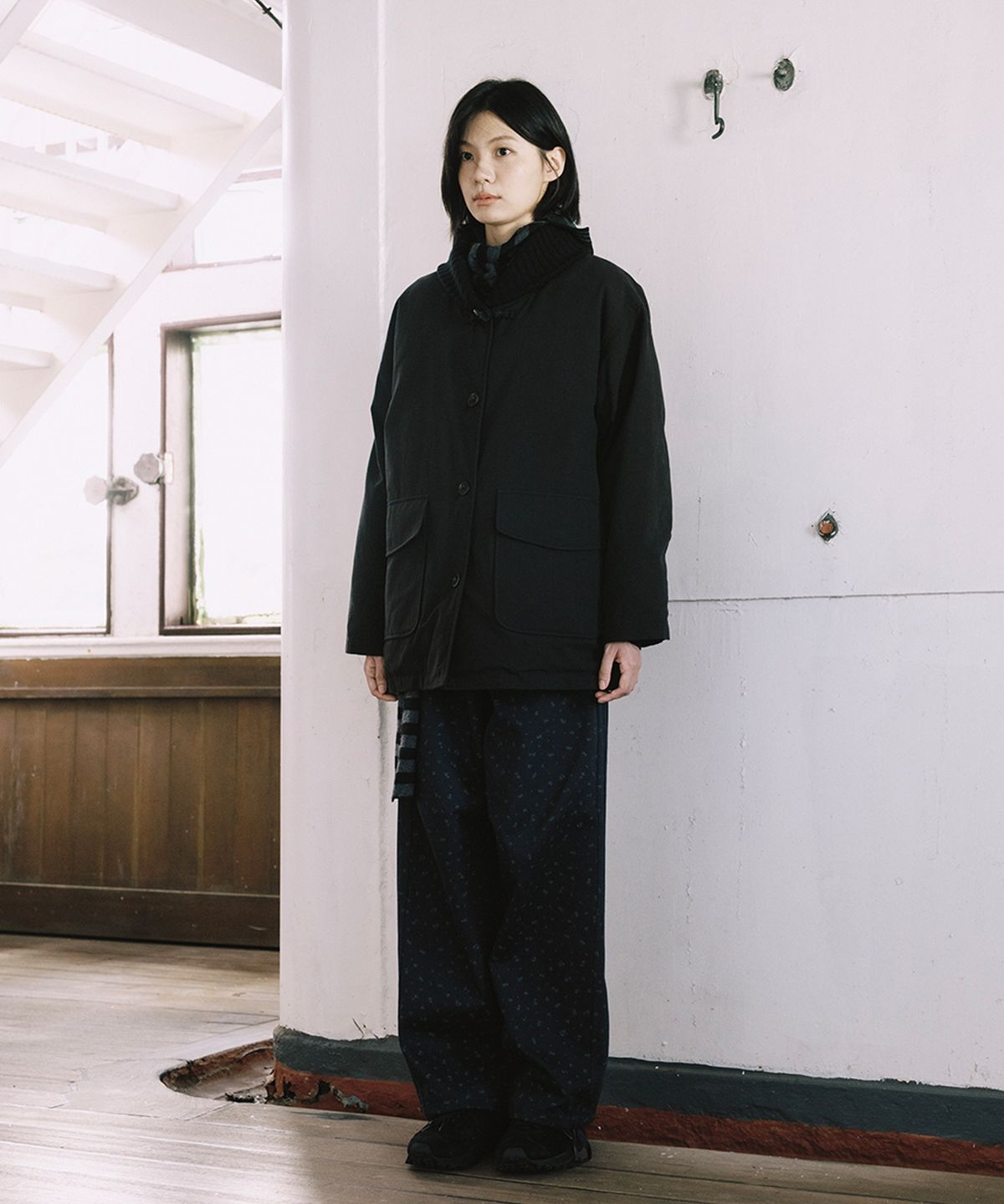 오헤시오(OHESHIO) KNIT SHAWL COLLAR JACKET, BLACK