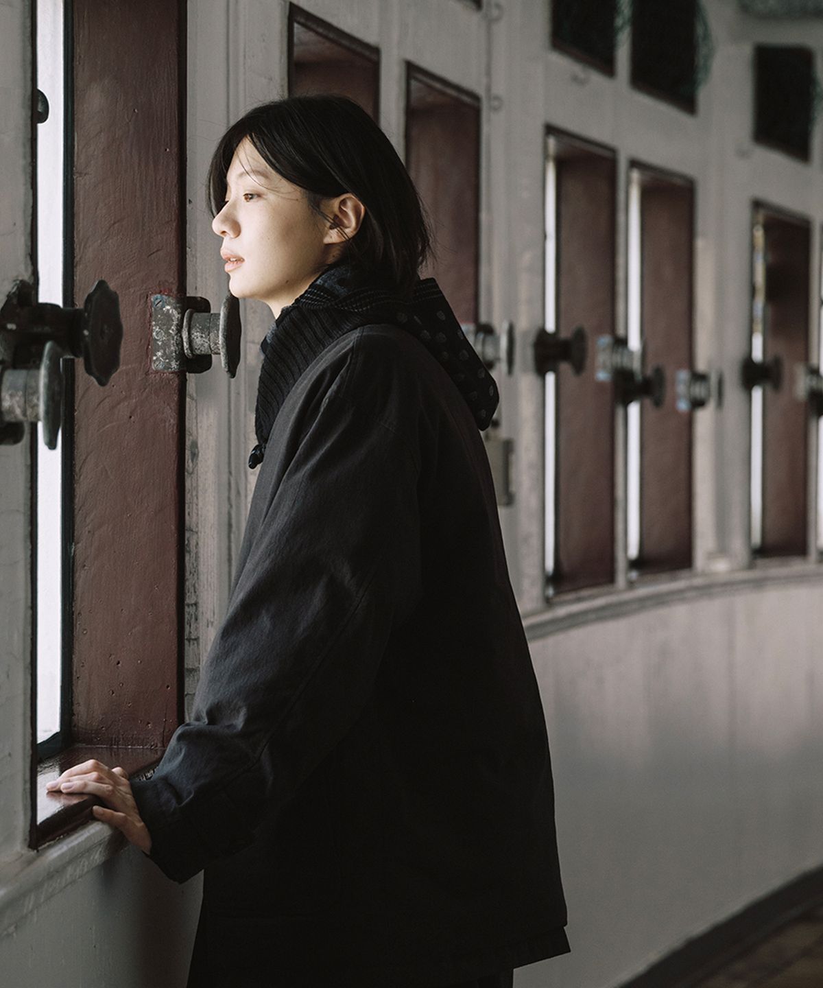 오헤시오(OHESHIO) KNIT SHAWL COLLAR JACKET, BLACK