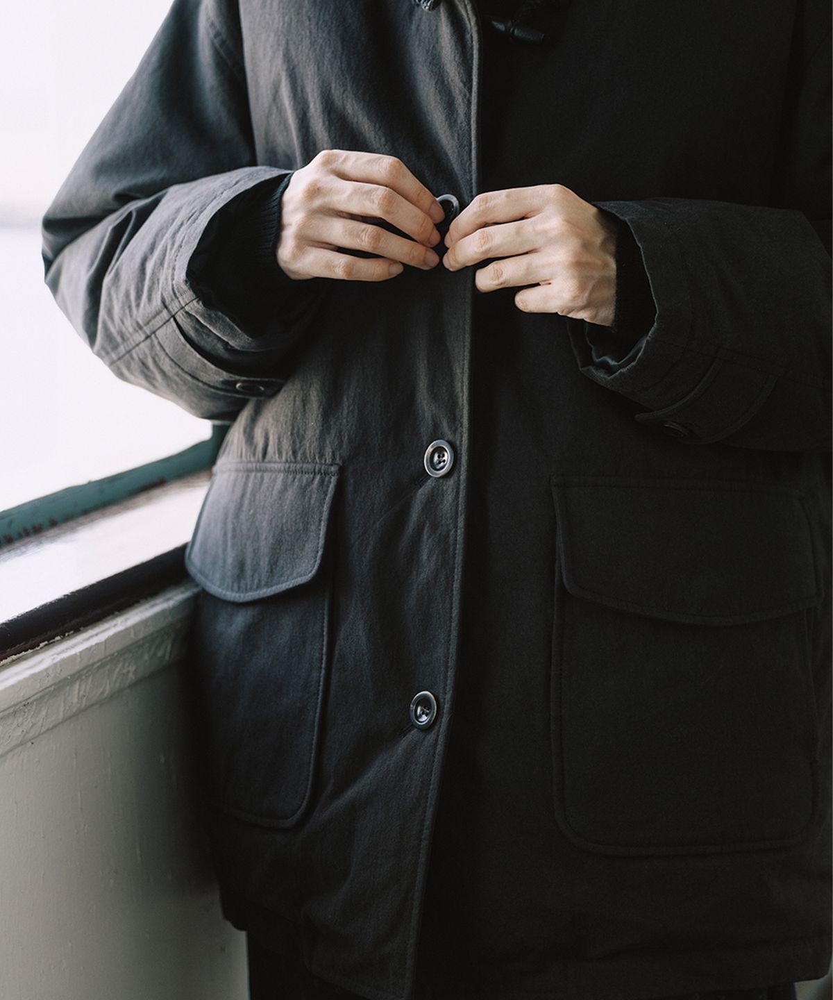 오헤시오(OHESHIO) KNIT SHAWL COLLAR JACKET, BLACK