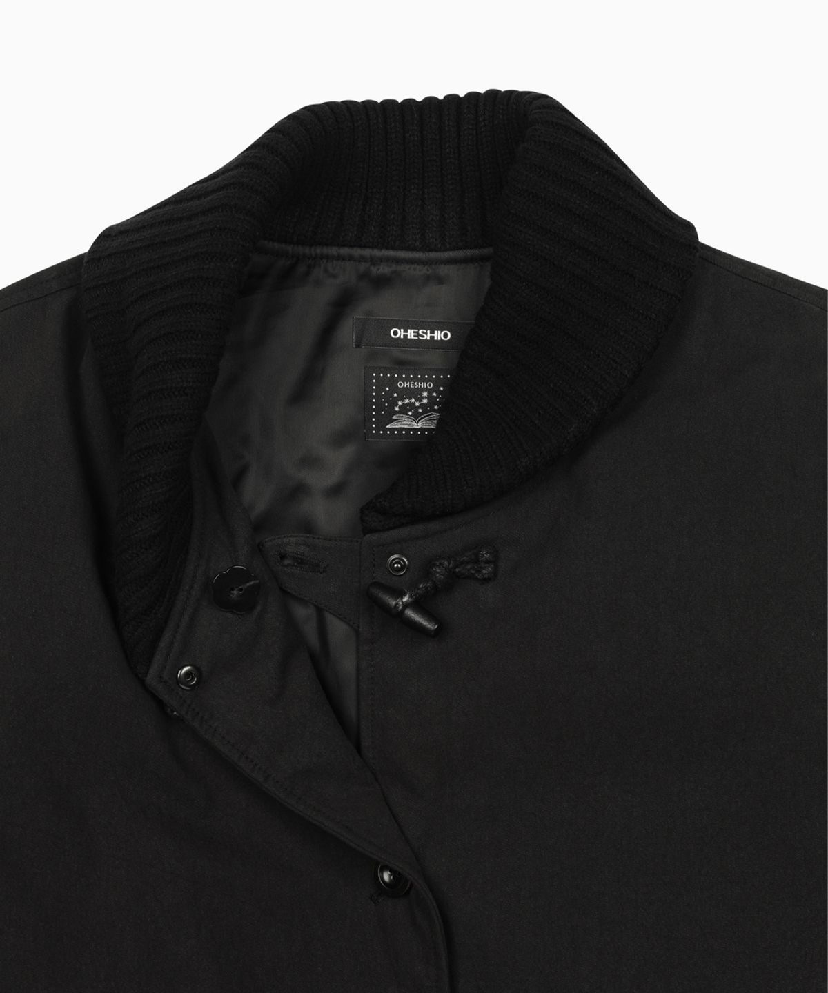 오헤시오(OHESHIO) KNIT SHAWL COLLAR JACKET, BLACK