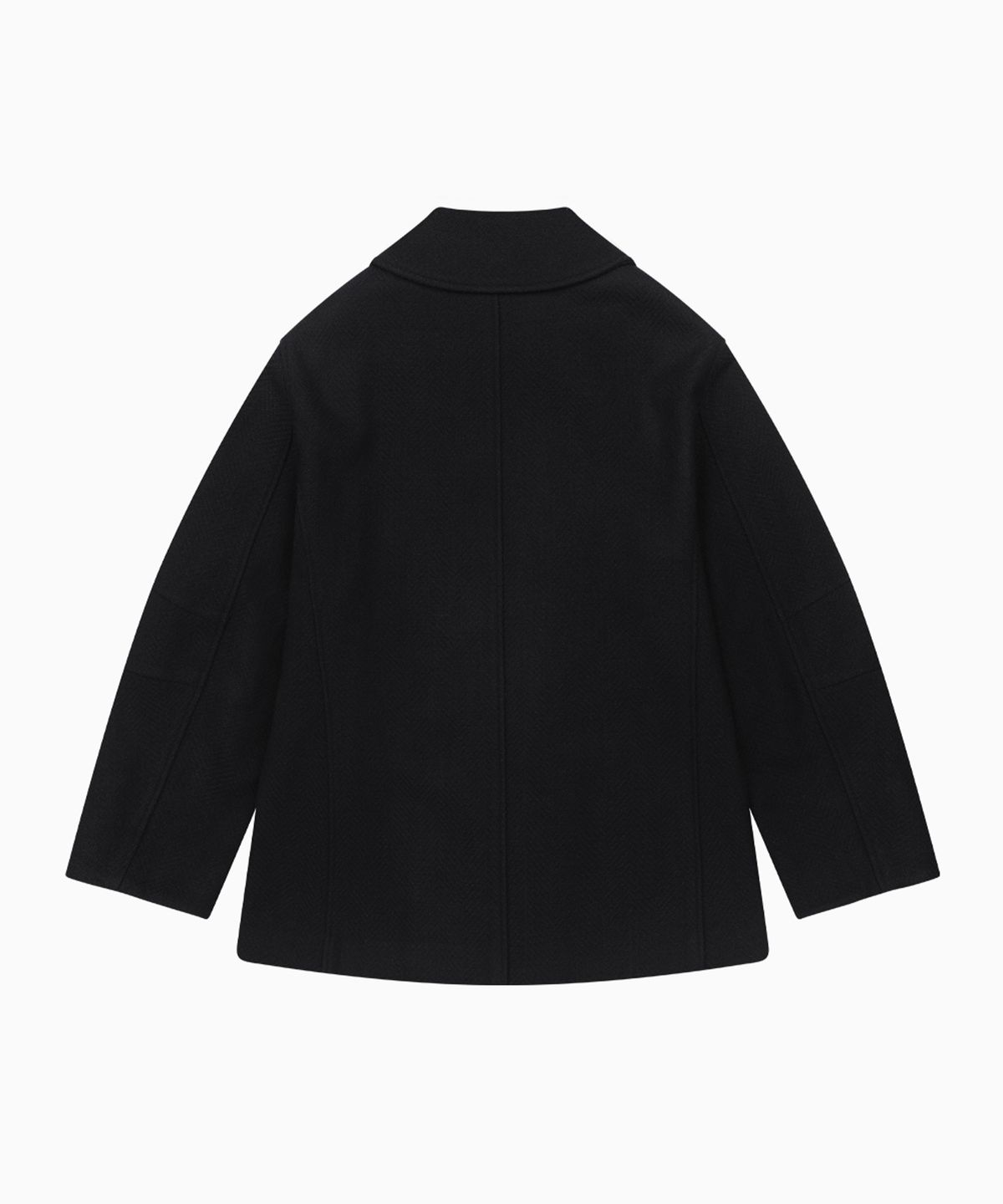 오헤시오(OHESHIO) LAYERED COLLAR DOUBLE WOOL COAT, DEEP NAVY