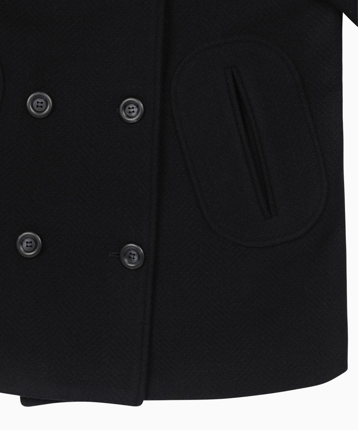 오헤시오(OHESHIO) LAYERED COLLAR DOUBLE WOOL COAT, DEEP NAVY