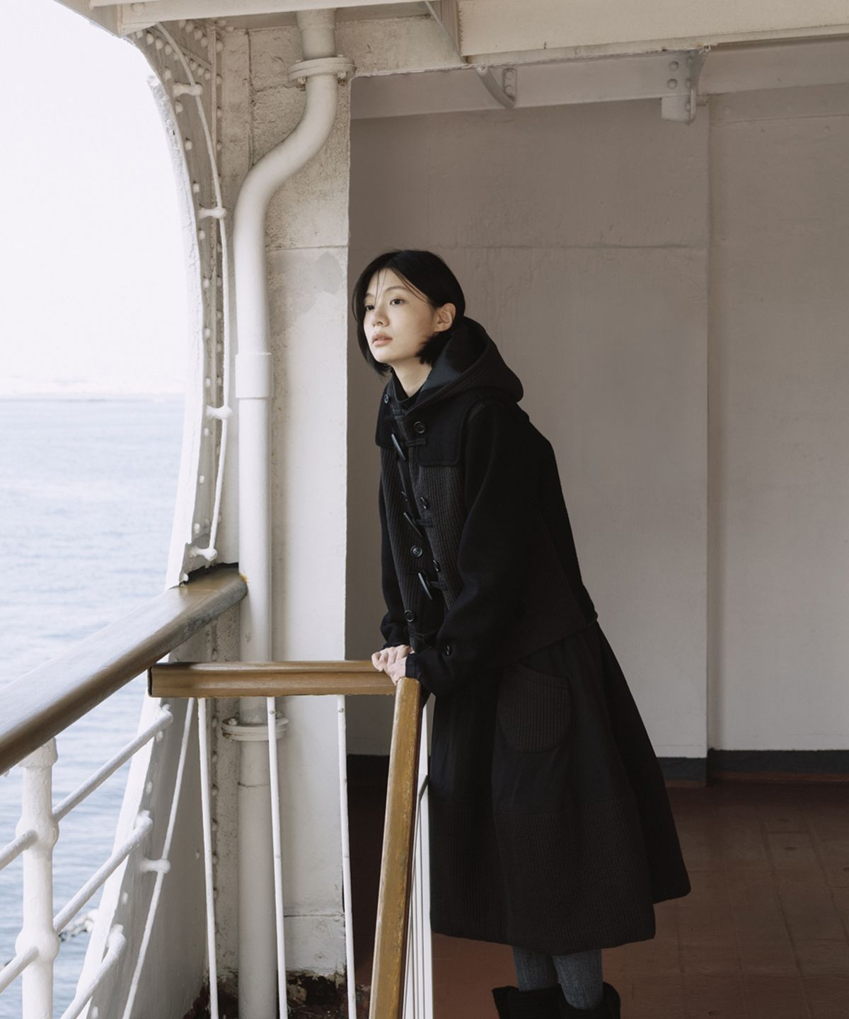 오헤시오(OHESHIO) PADDED DUFFLE WOOL COAT, BLACK