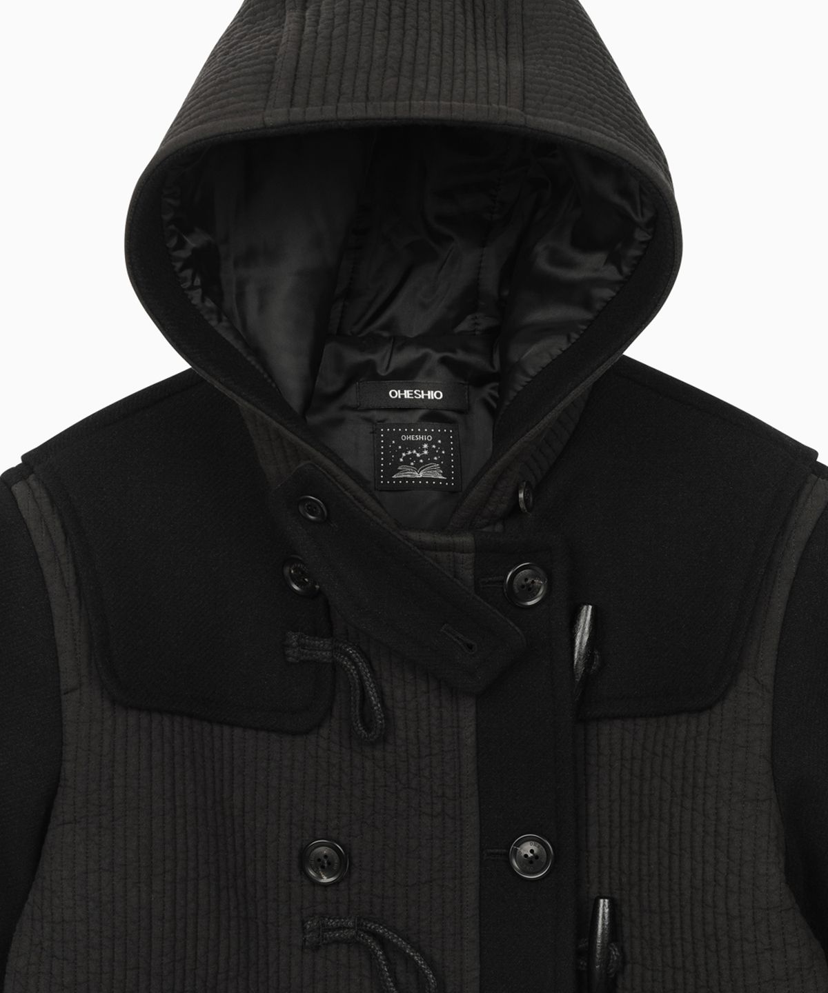 오헤시오(OHESHIO) PADDED DUFFLE WOOL COAT, BLACK
