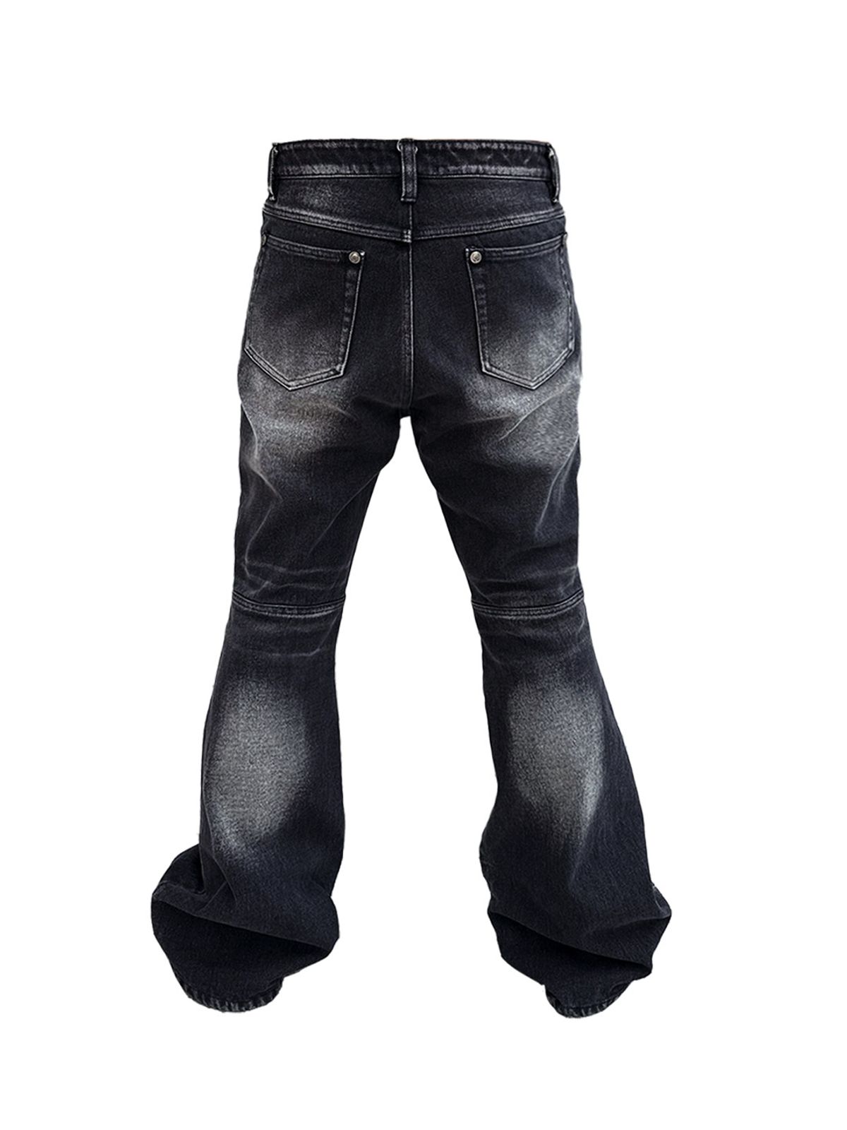 엔엔피스(NNPCS) Washed Biker Flared Jeans