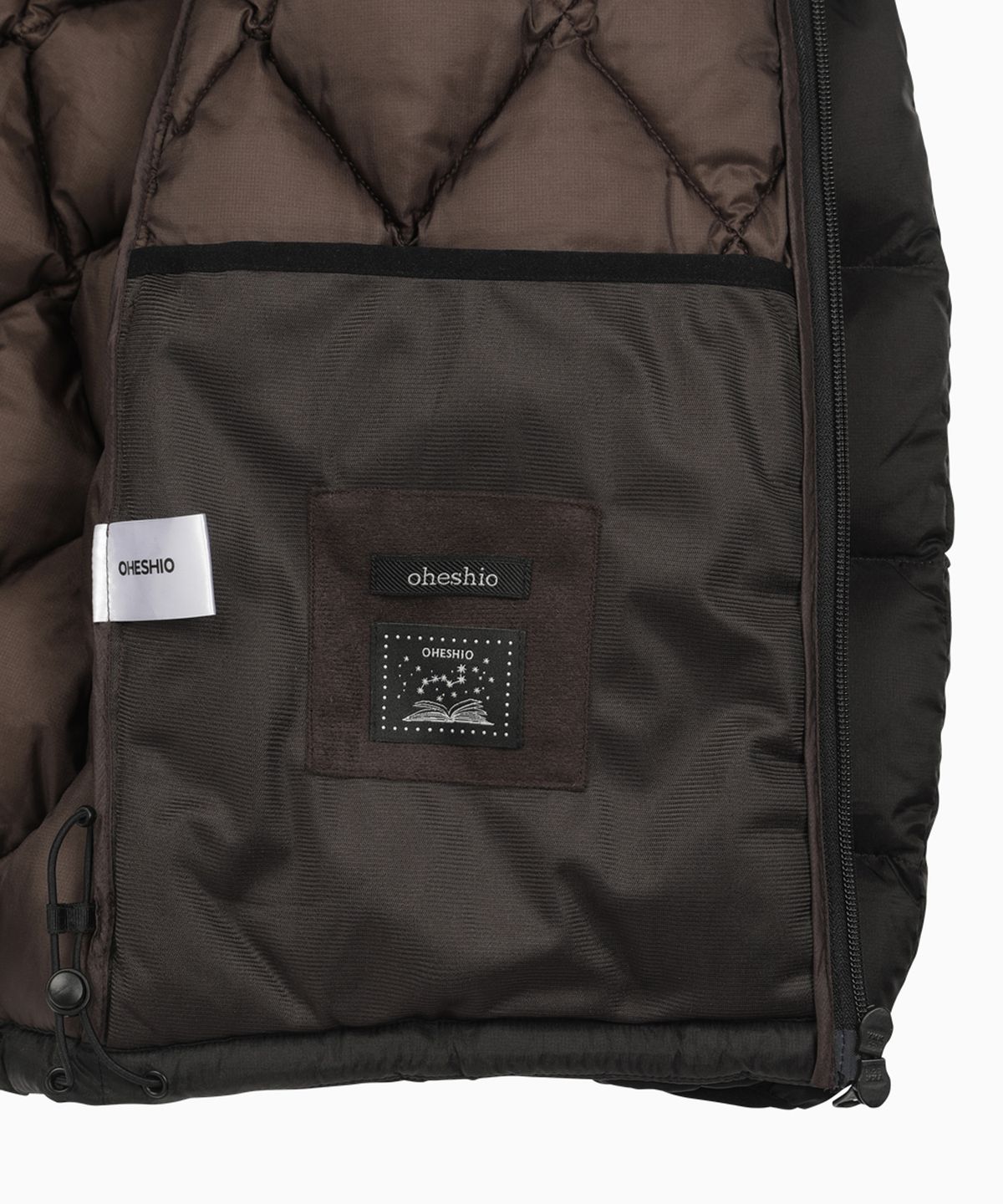 오헤시오(OHESHIO) DIAMOND QUILTED DUCK DOWN, BLACK