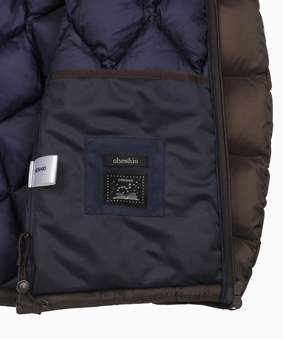 오헤시오(OHESHIO) DIAMOND QUILTED DUCK DOWN, BROWN